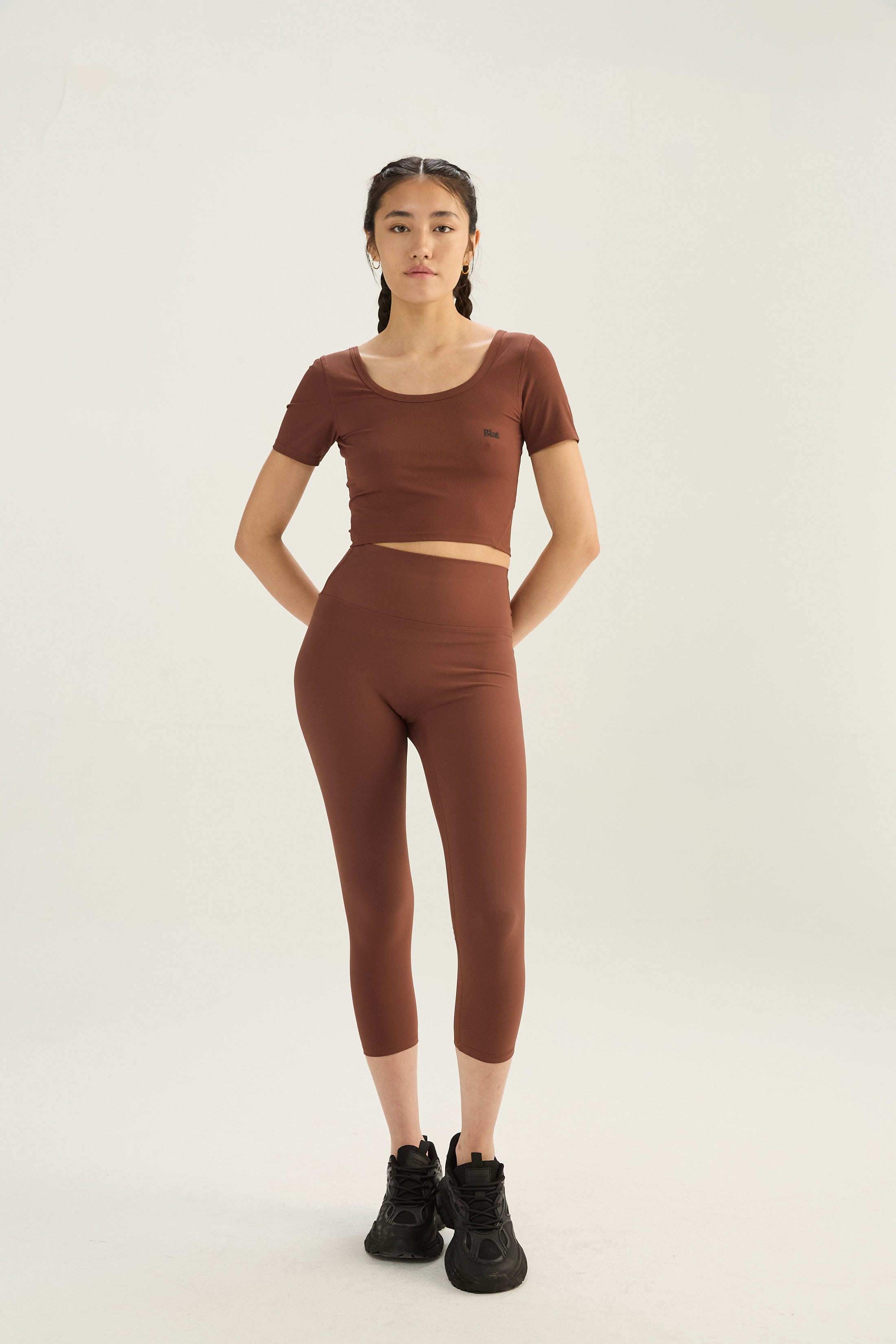 Top Manga Corta Sway - SleekRib® - Chocolate