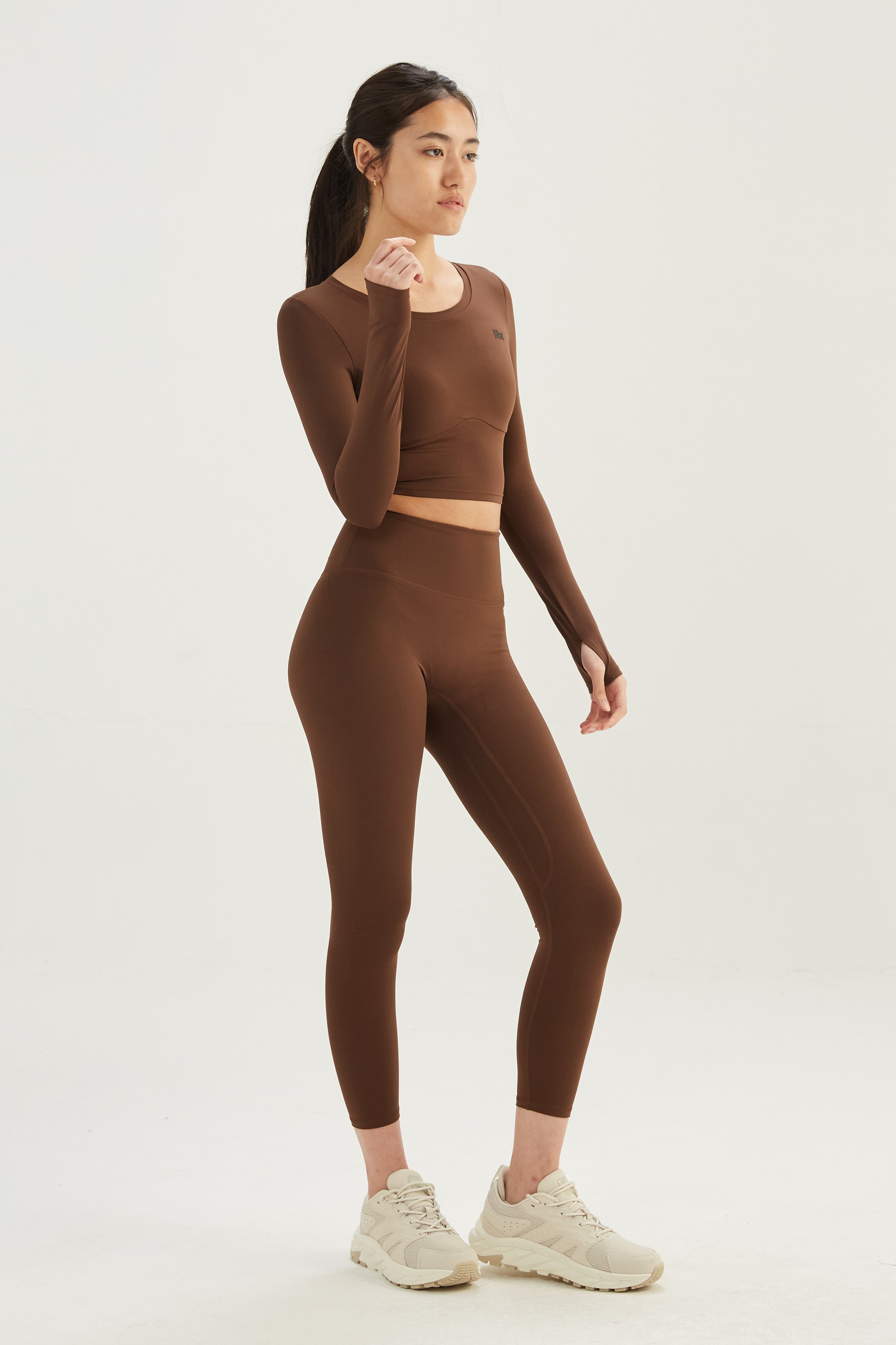 Top Manga Larga Racer - PureSkin® - Chocolate