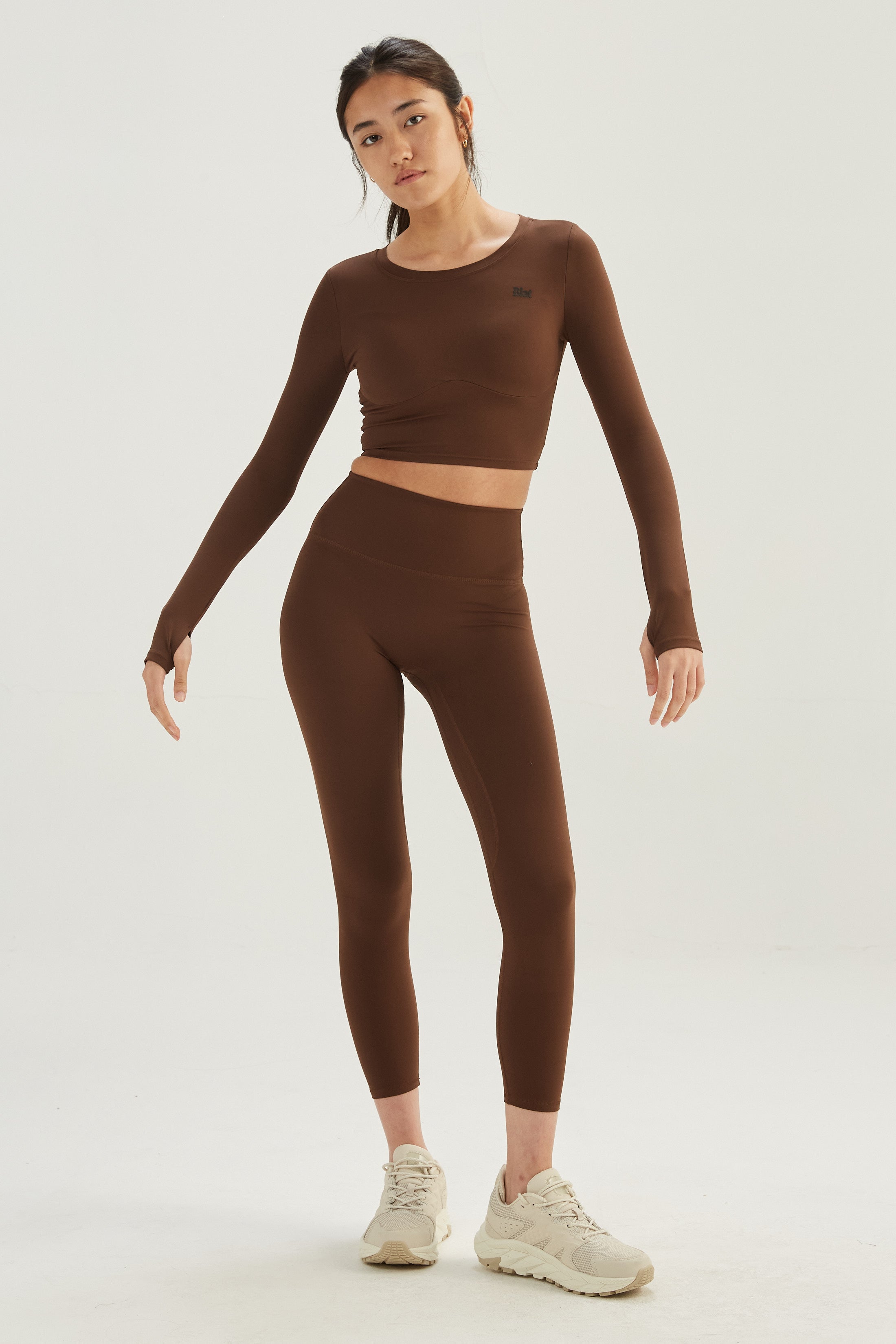 Top Manga Larga Racer - PureSkin® - Chocolate