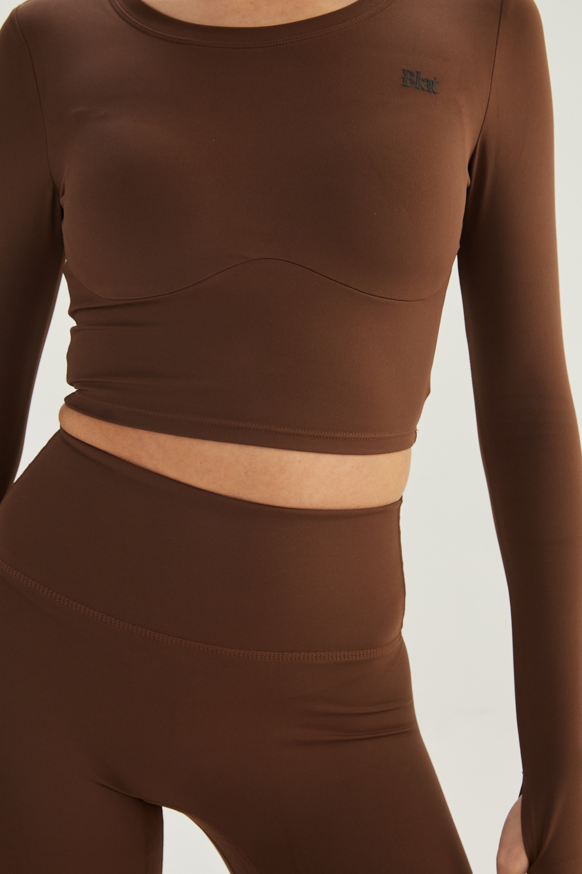 Top Manga Larga Racer - PureSkin® - Chocolate