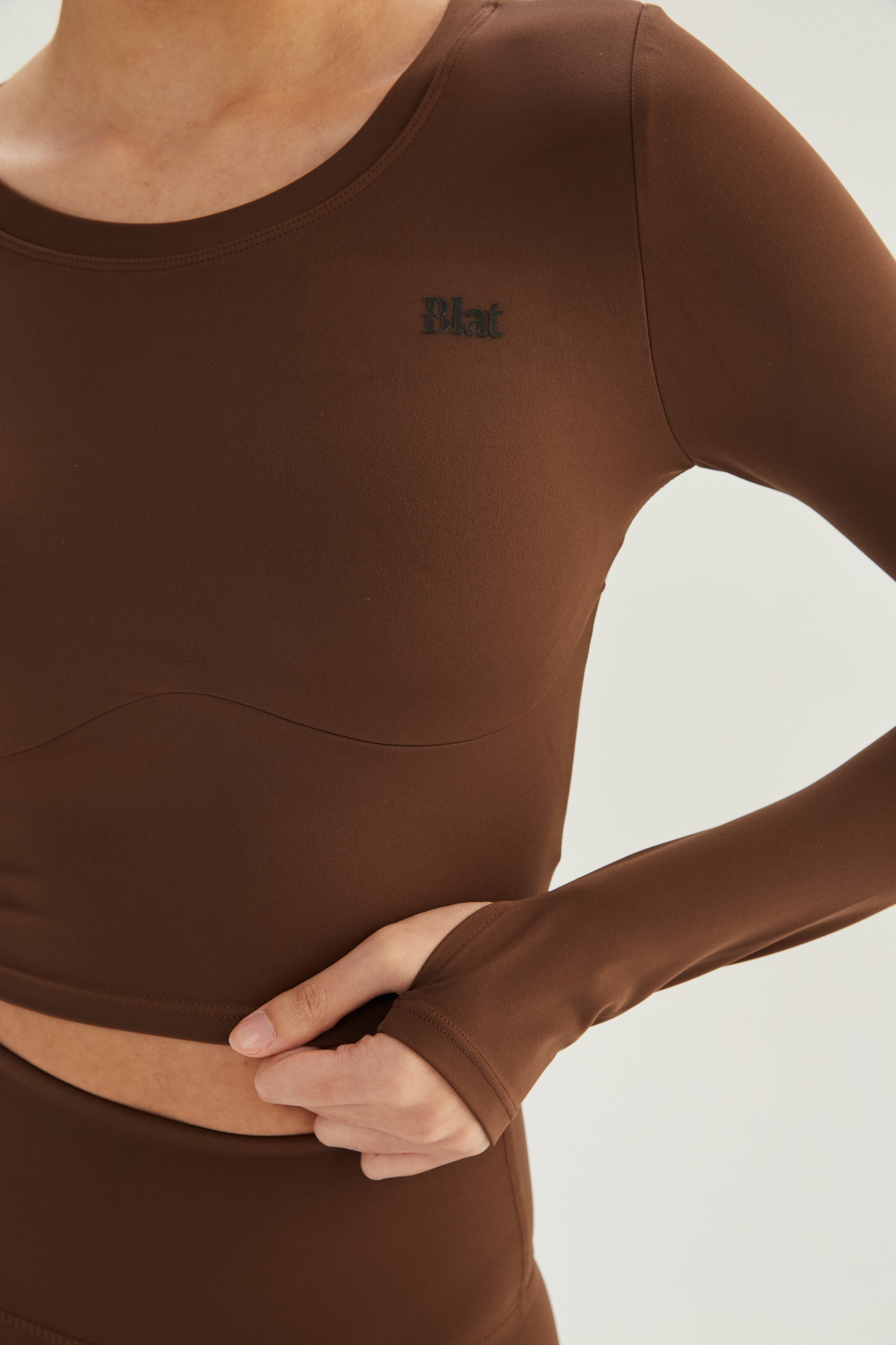 Top Manga Larga Racer - PureSkin® - Chocolate