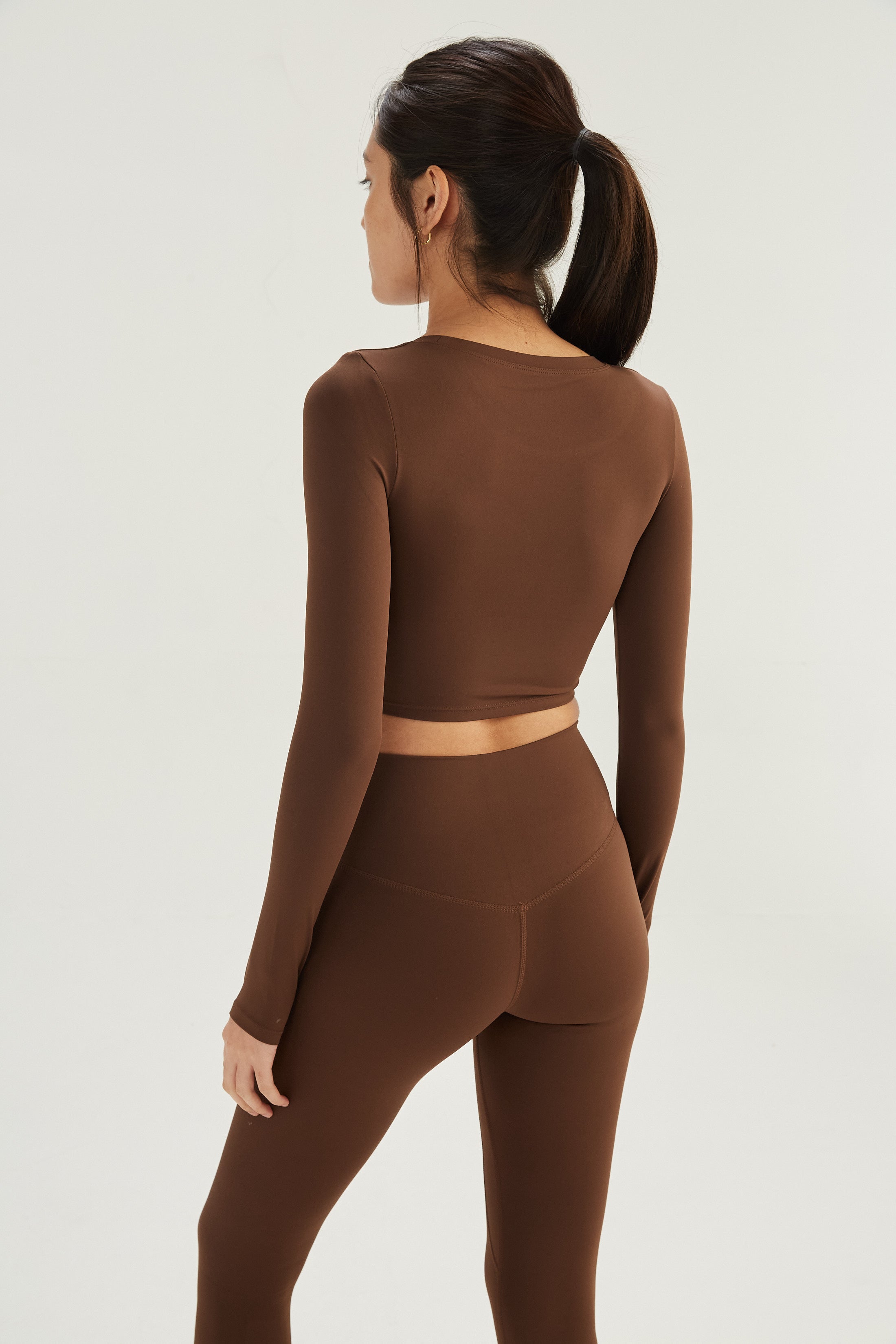 Top Manga Larga Racer - PureSkin® - Chocolate