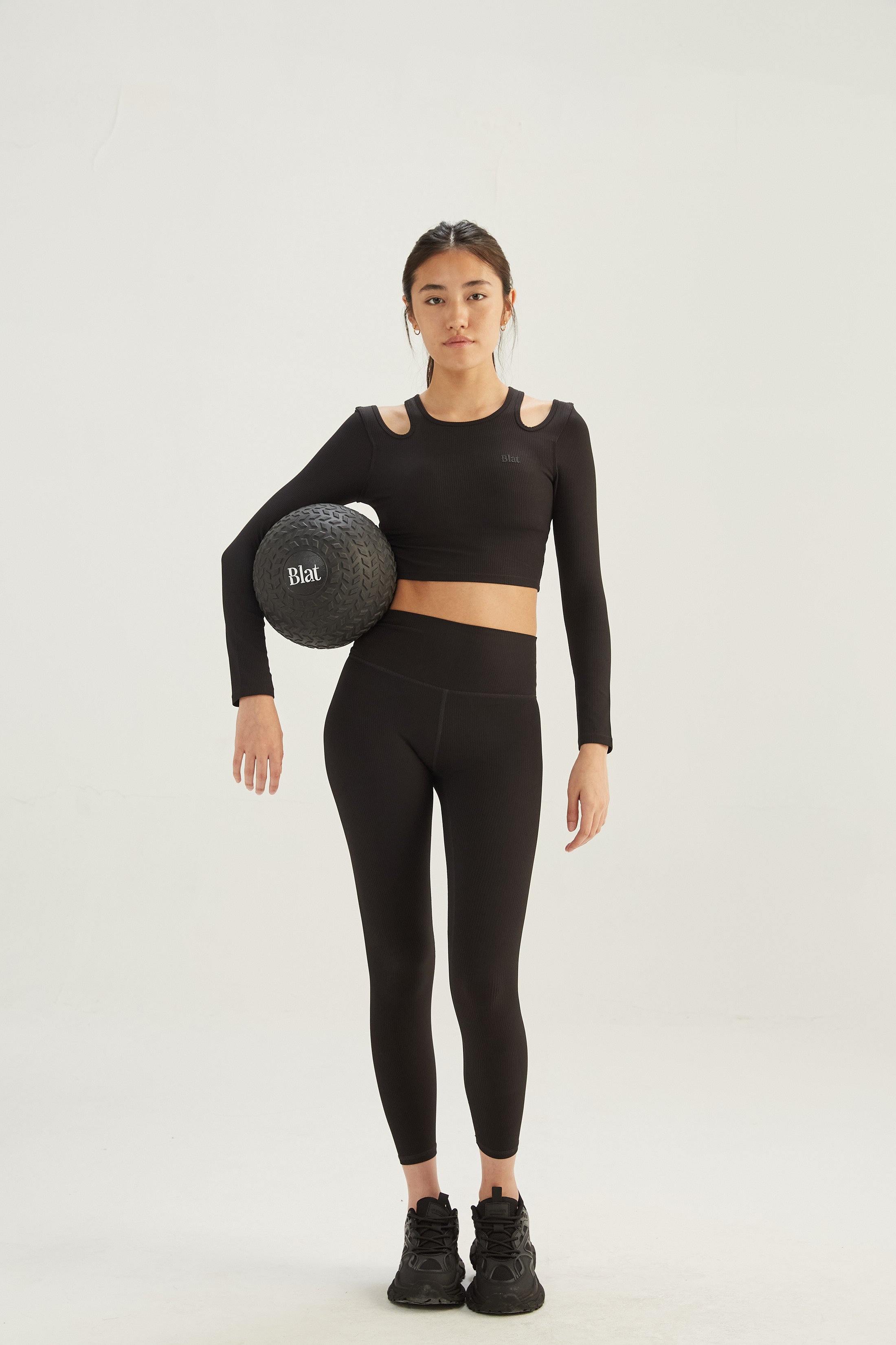 Top Manga Larga Contour - SleekRib® - Negro