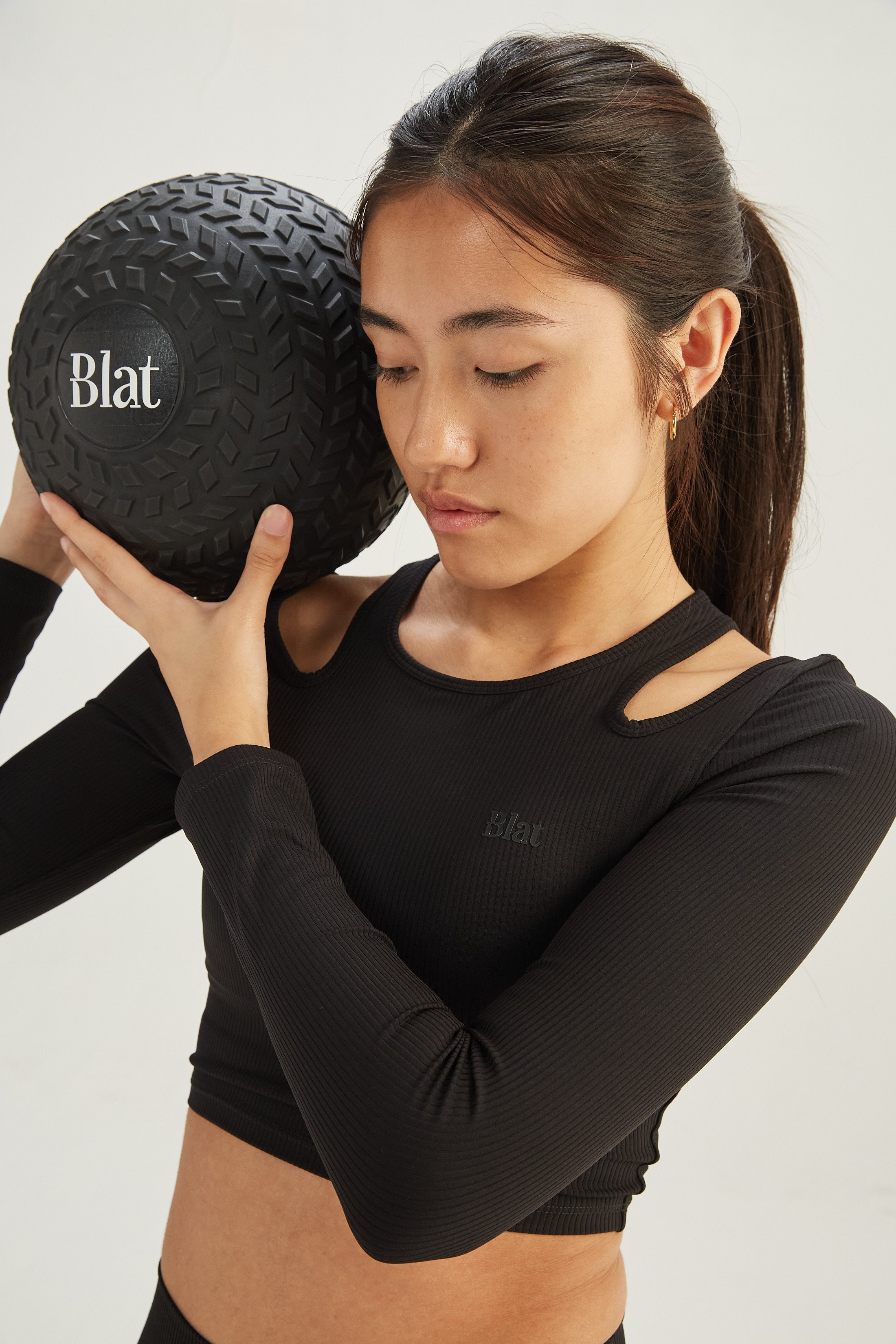 Top Manga Larga Contour - SleekRib® - Negro