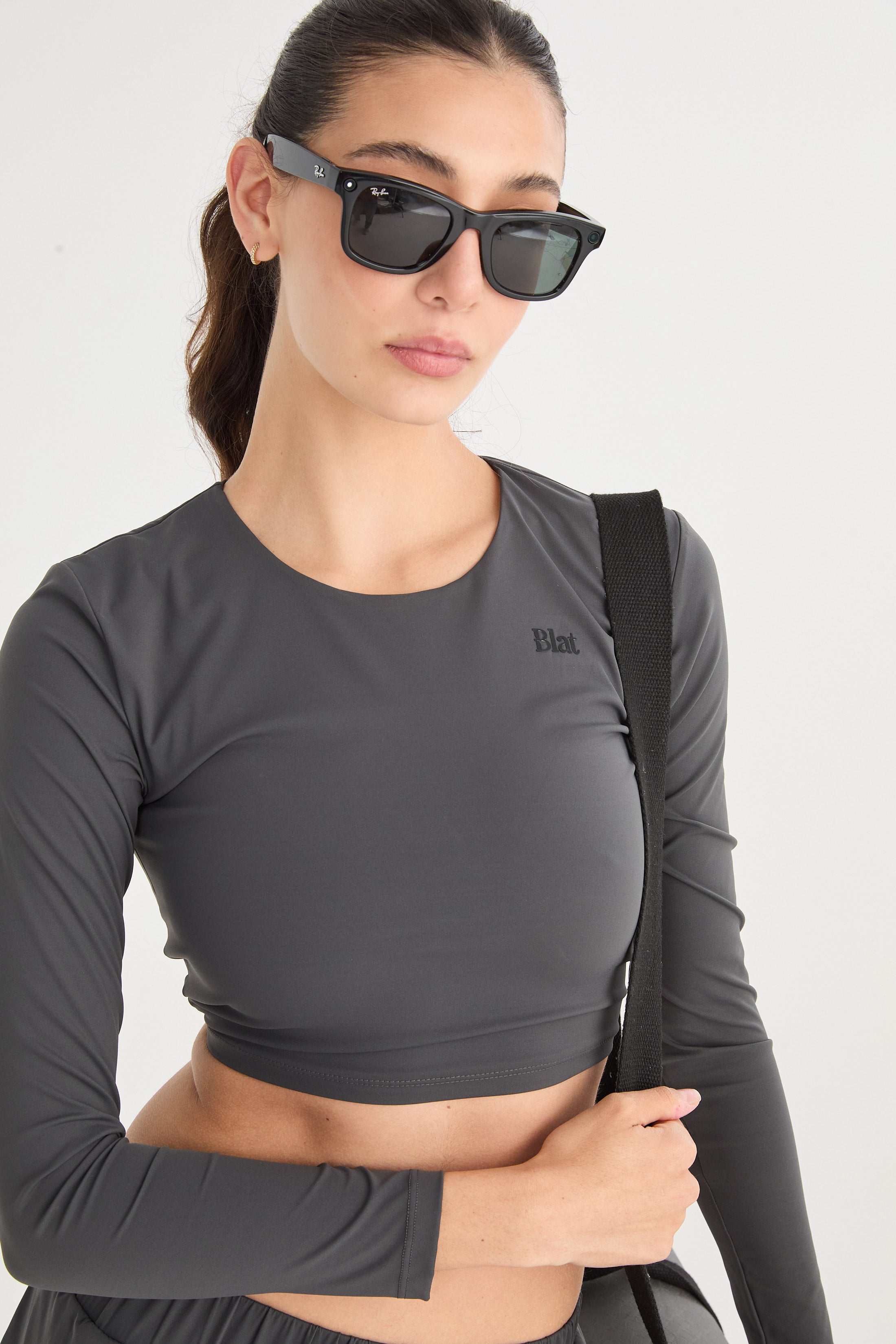 Top Manga Larga Kora - TechKnit® - Gris Oscuro