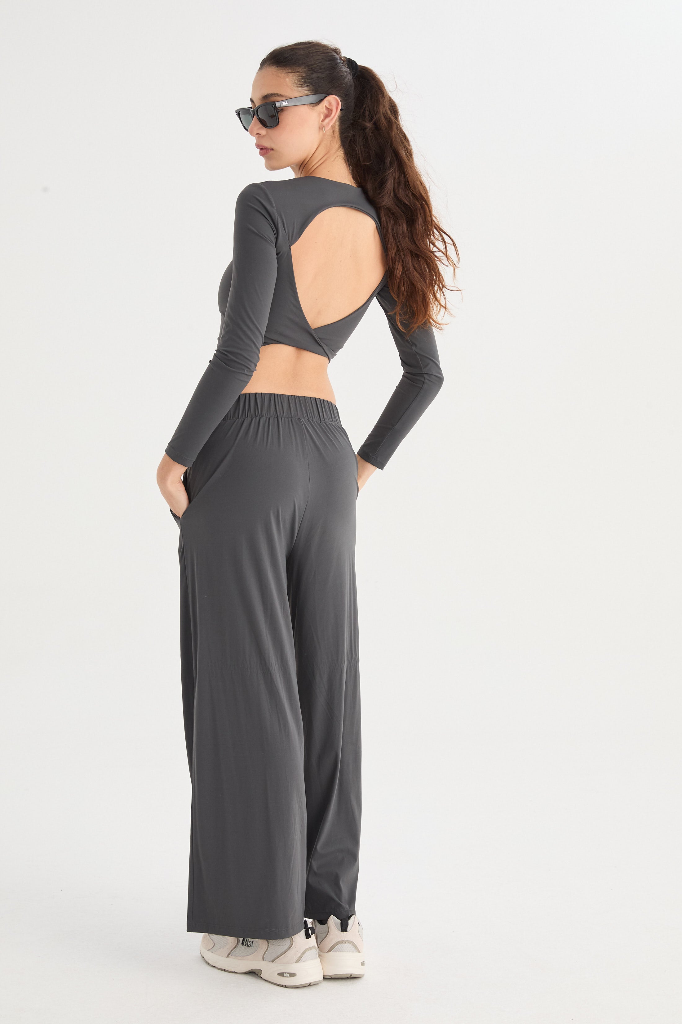 Top Manga Larga Kora - TechKnit® - Gris Oscuro