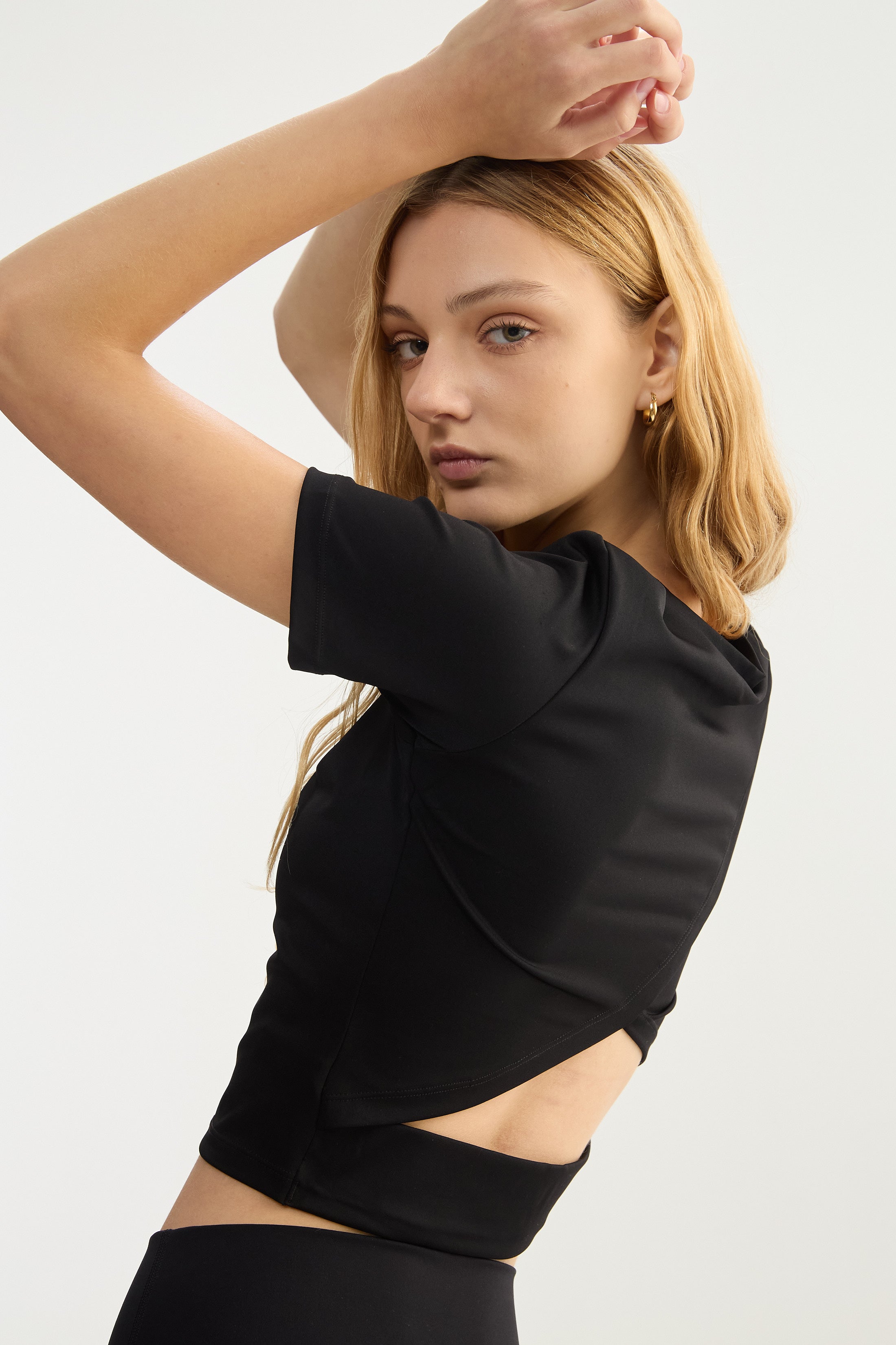 Top Manga Corta Shine - PureSkin® - Negro