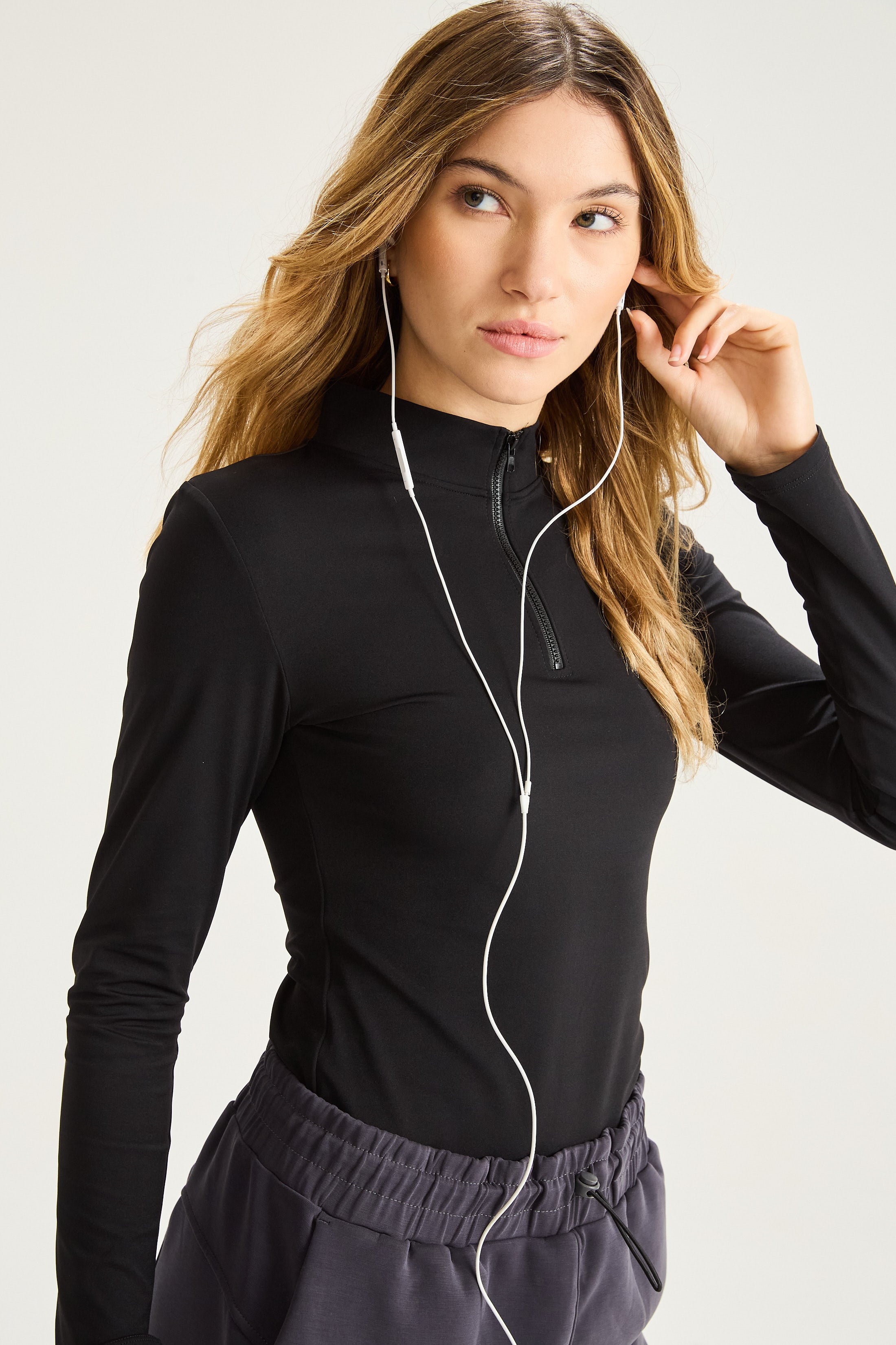 Top Manga Larga Element - PureSkin® - Negro