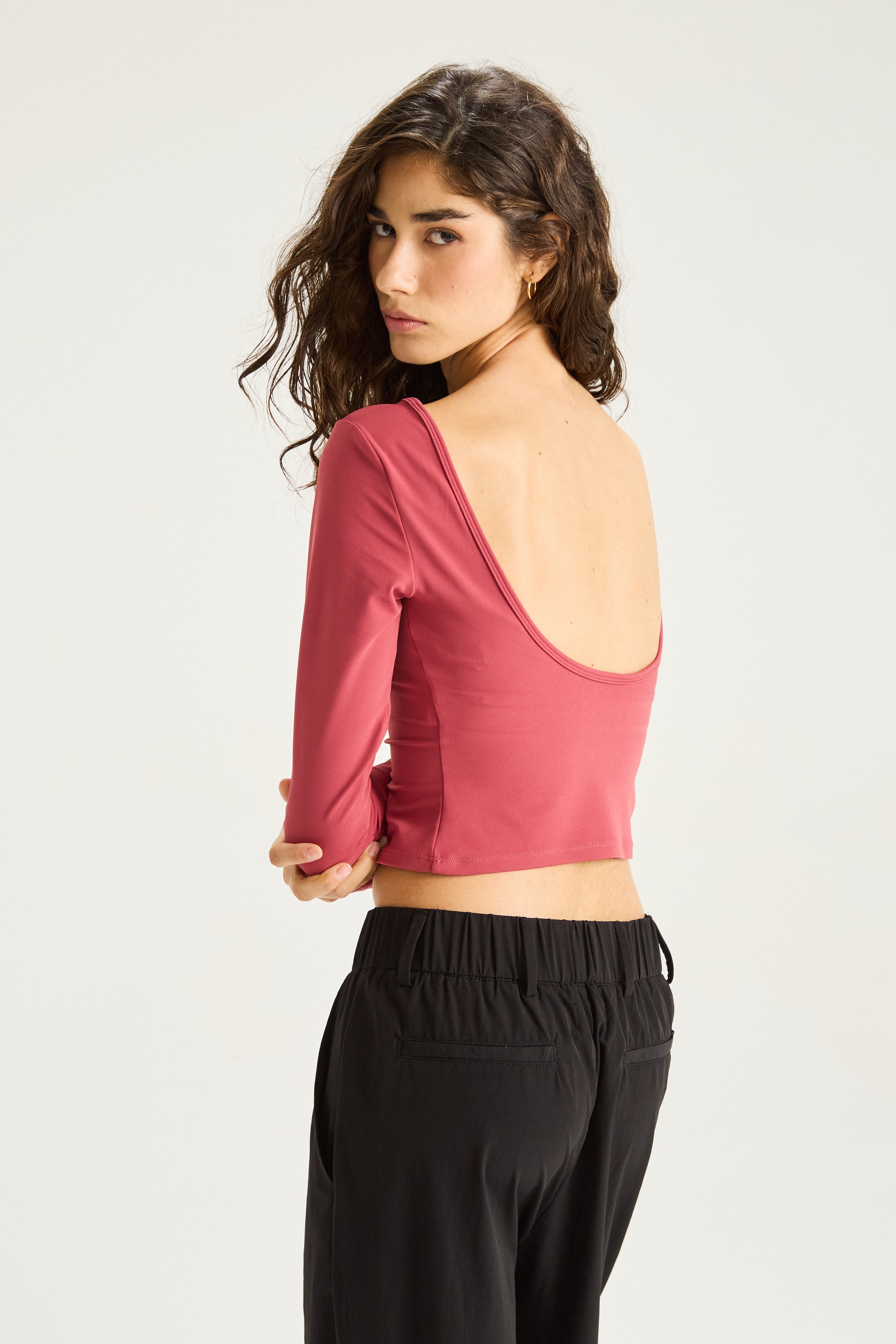 Top Manga Larga Backless - PureSkin® - Malva