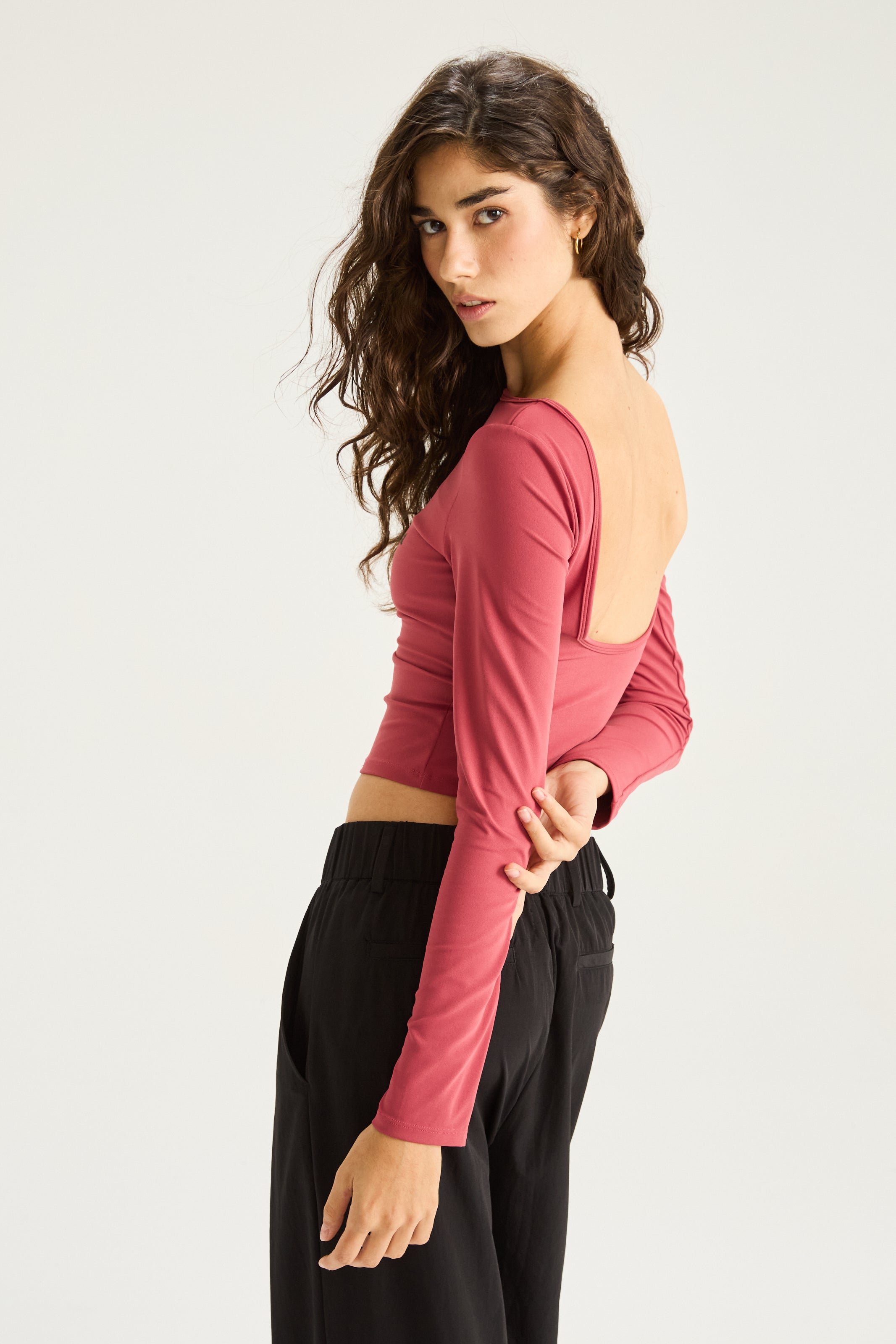 Top Manga Larga Backless - PureSkin® - Malva