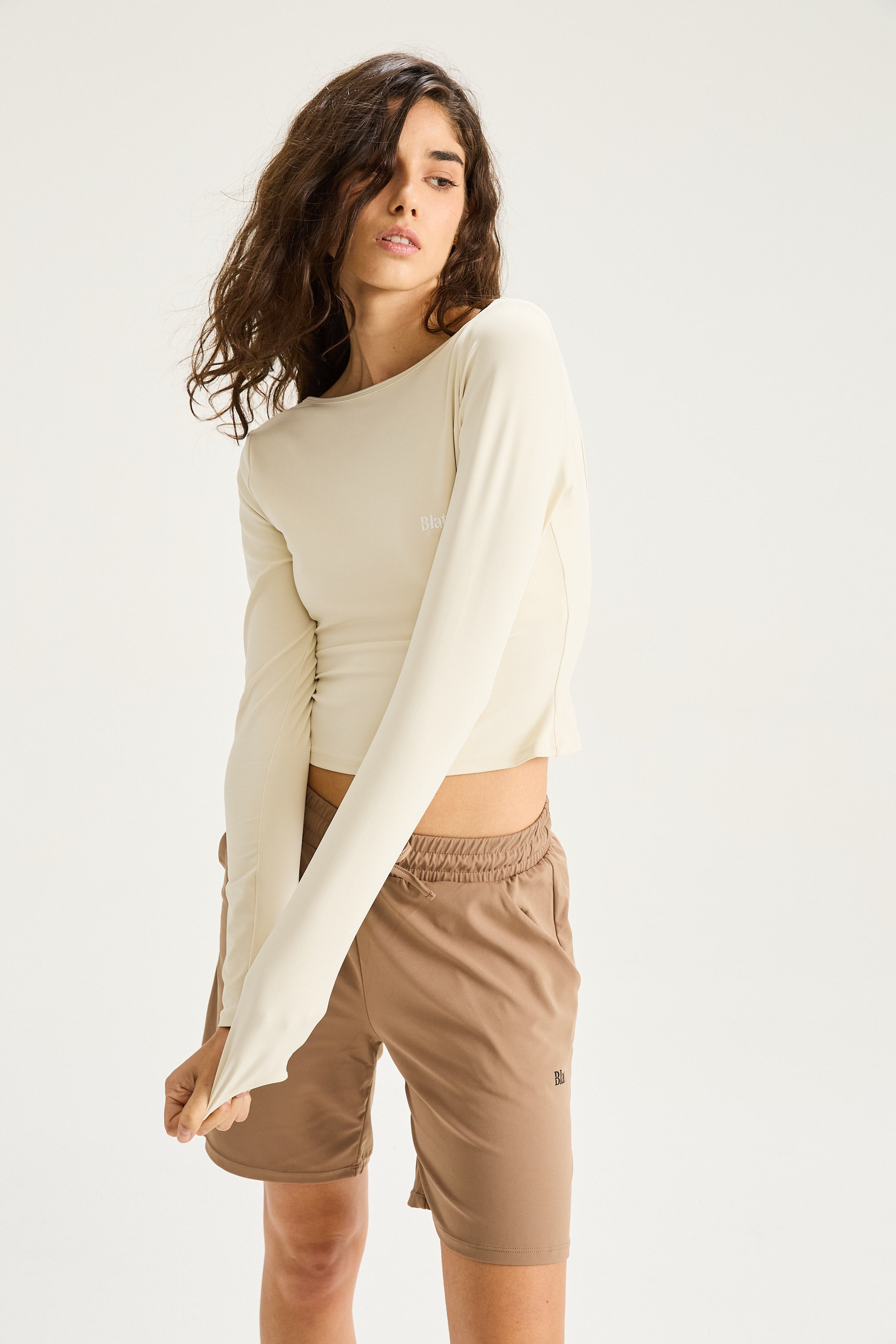 Top Manga Larga Backless - PureSkin® - Blanco