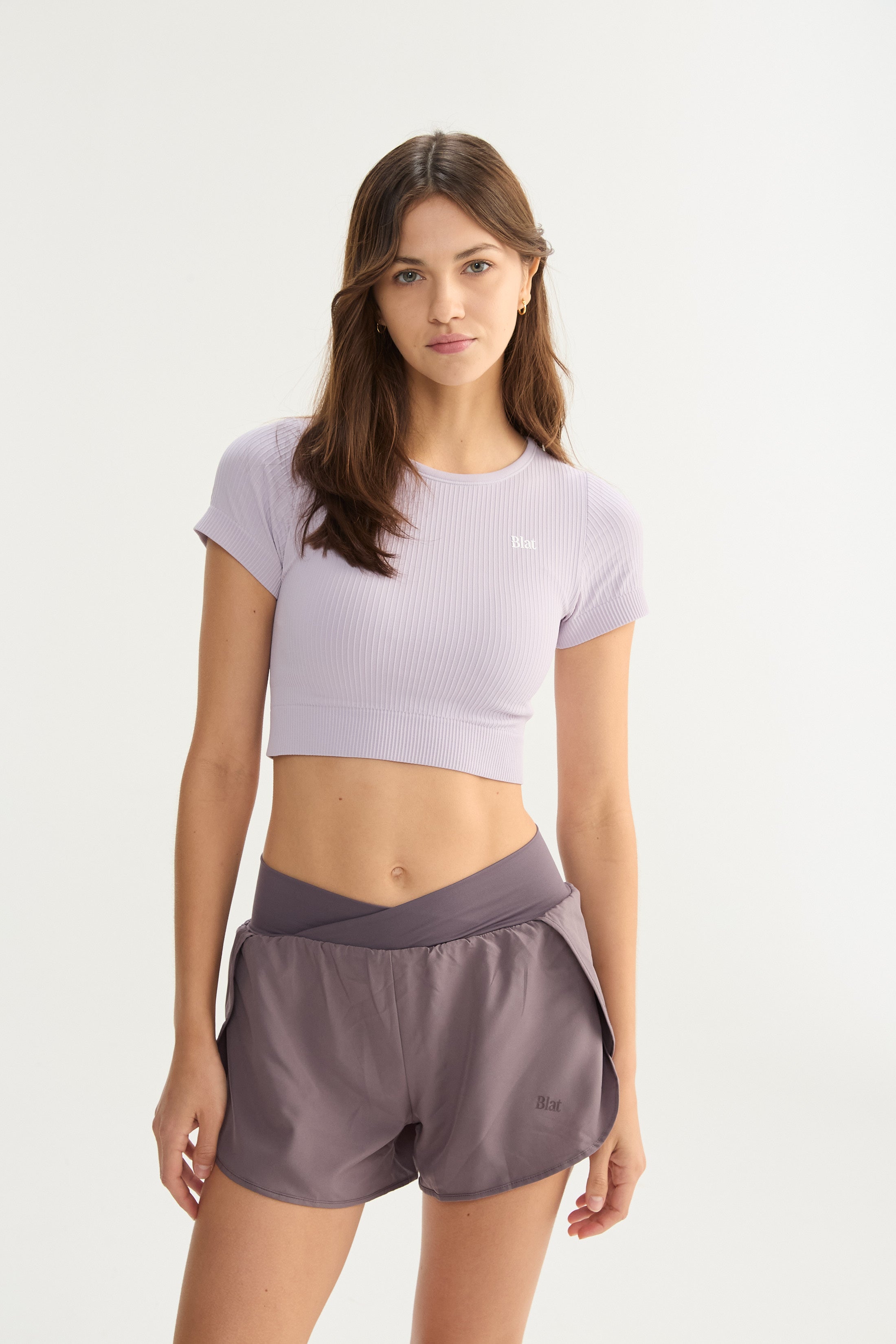 Top Manga Corta Veil - SleekRib® - Lavanda