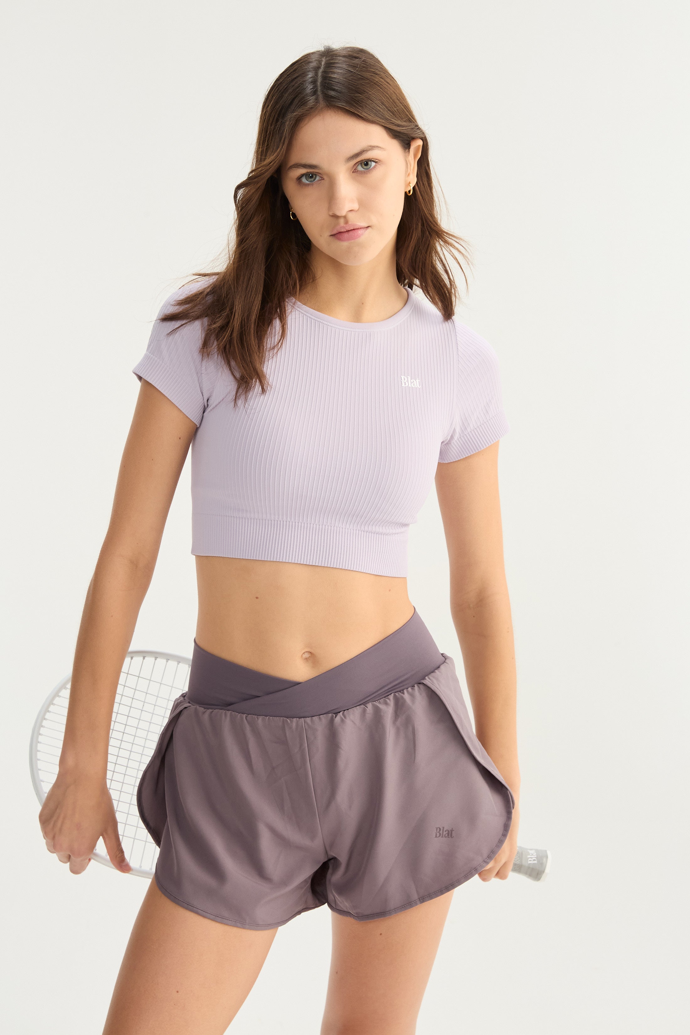 Top Manga Corta Veil - SleekRib® - Lavanda