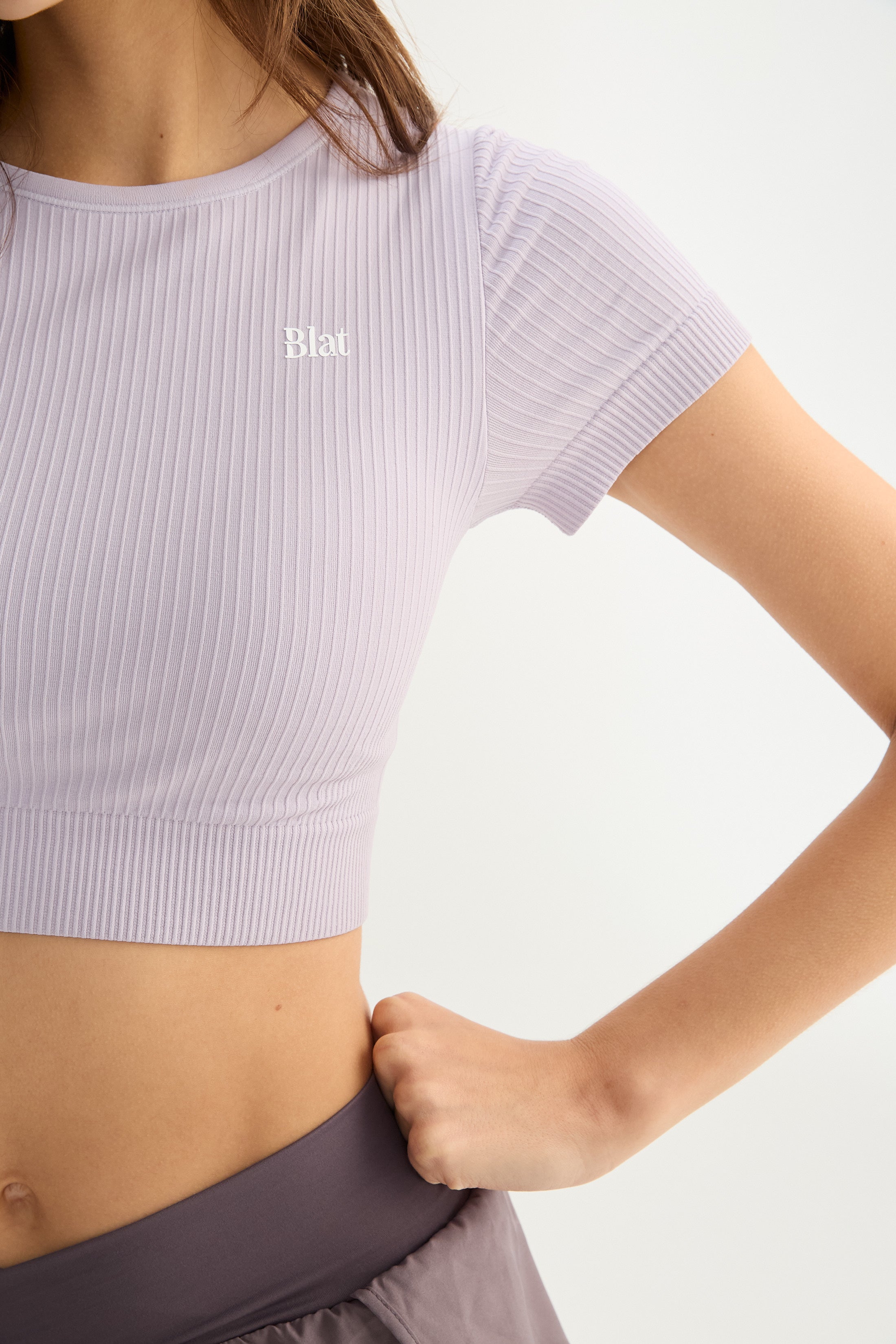 Top Manga Corta Veil - SleekRib® - Lavanda