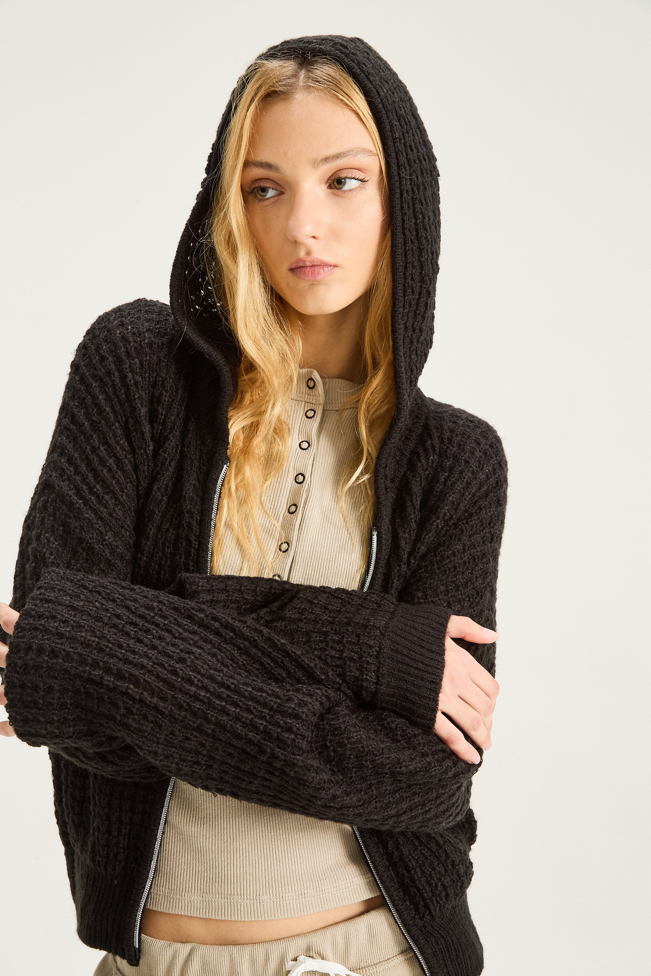 Sweater con Cierre Drift - Negro