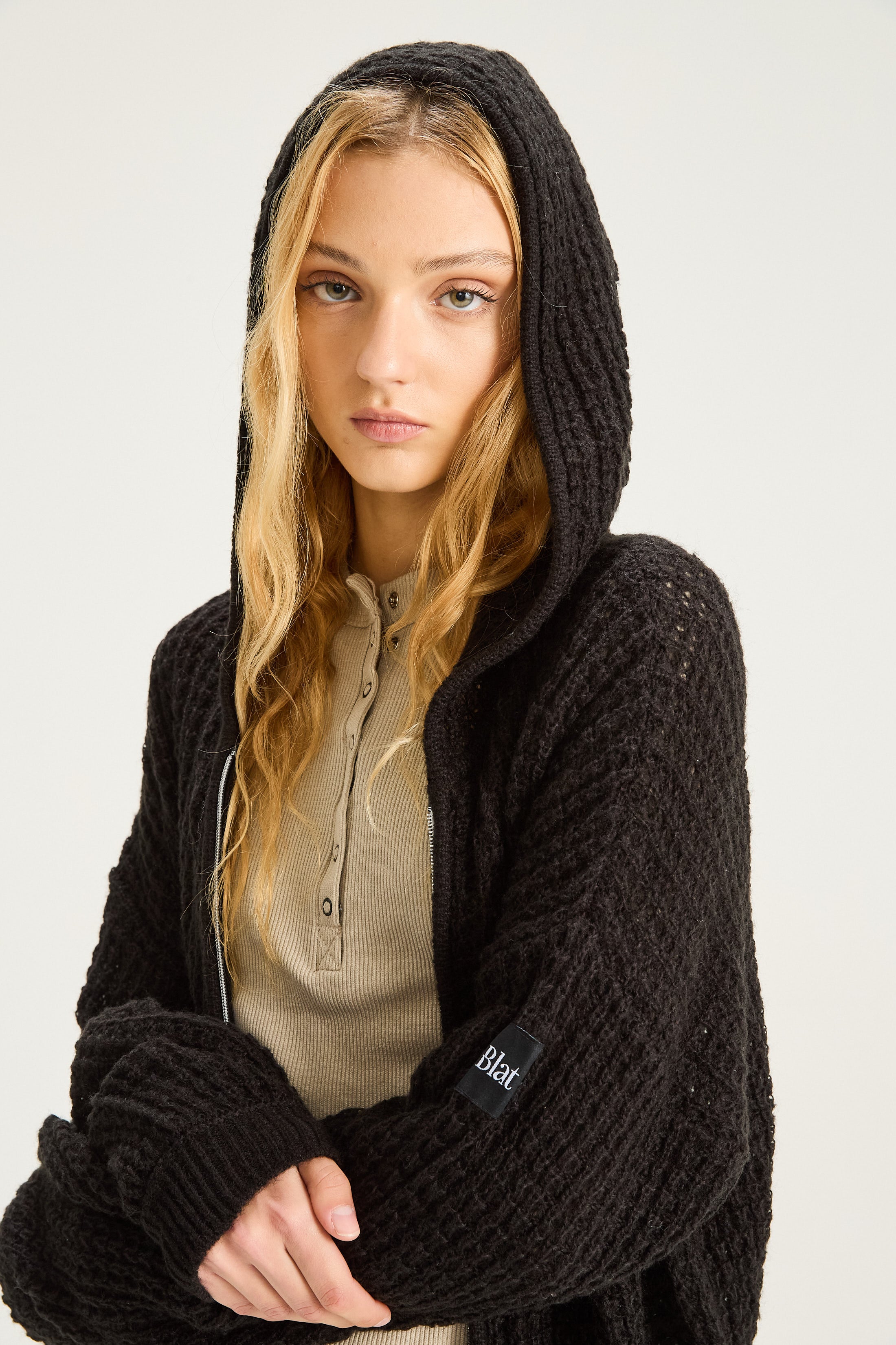 Sweater con Cierre Drift - Negro