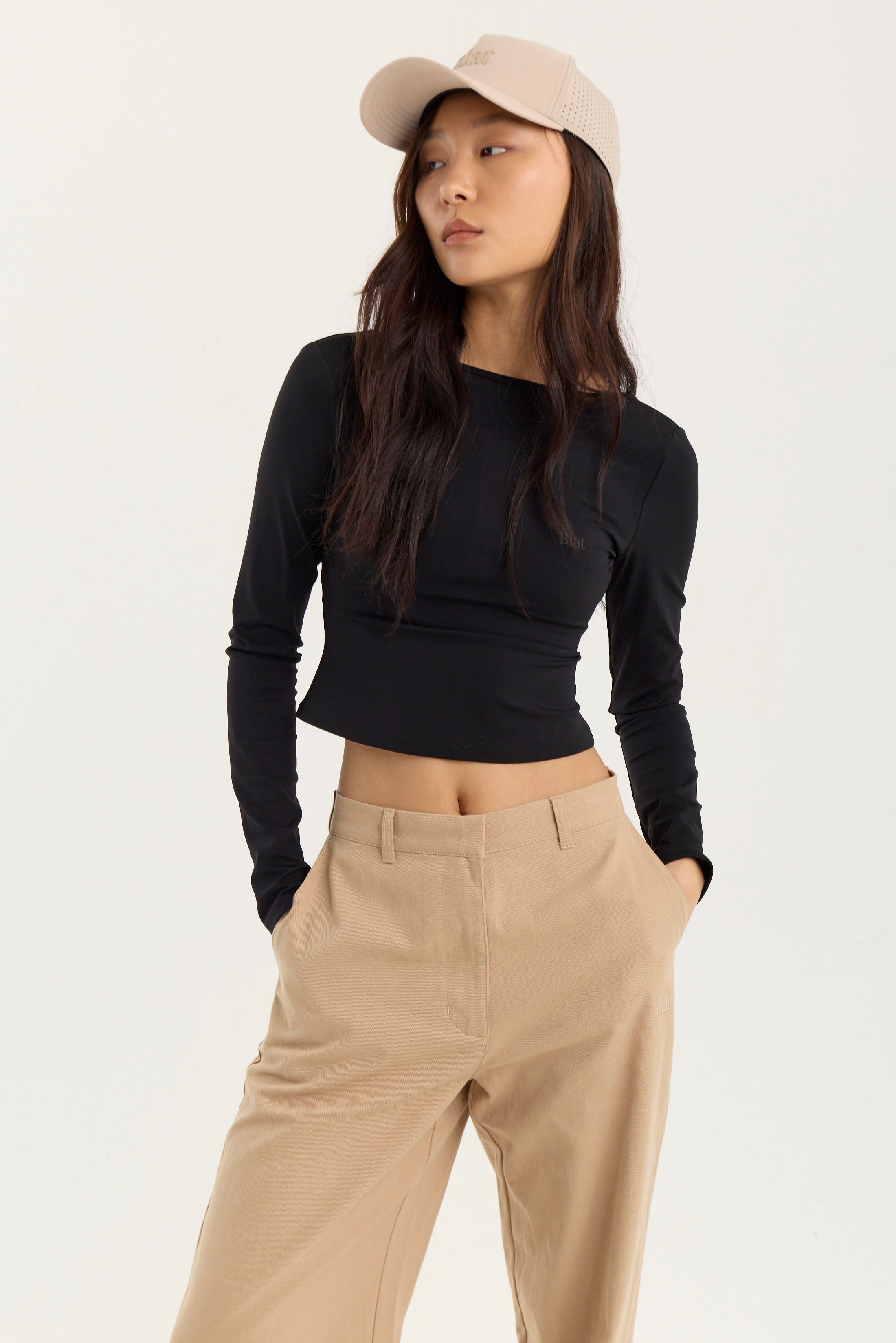 Top Manga Larga Backless -  PureSkin® - Negro