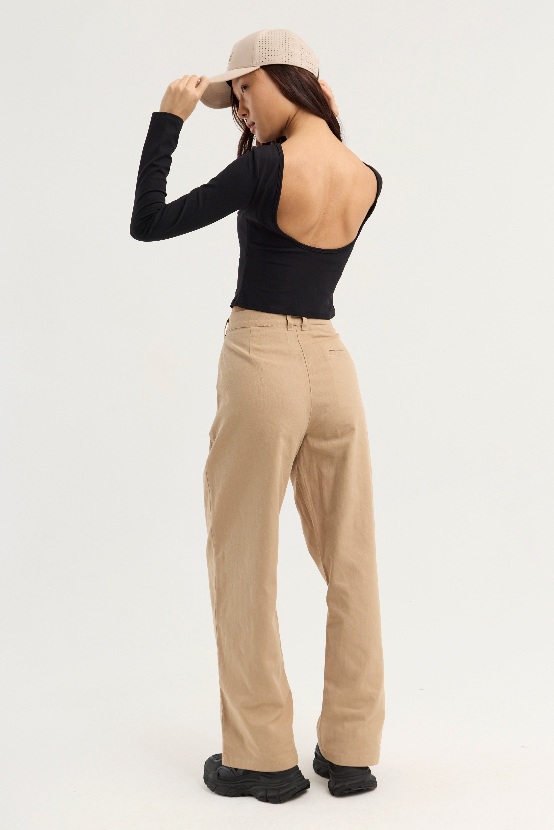 Top Manga Larga Backless -  PureSkin® - Negro