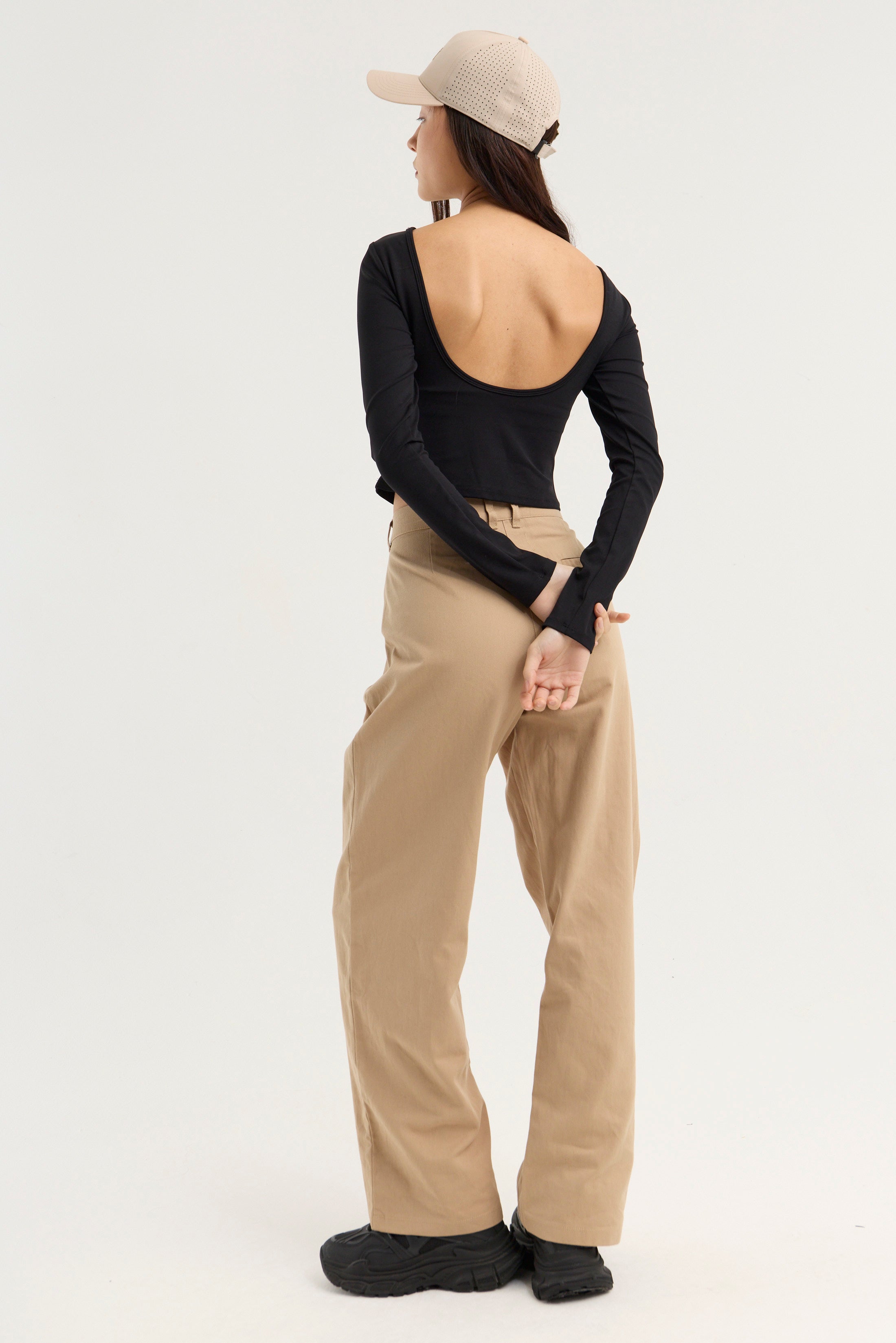 Top Manga Larga Backless -  PureSkin® - Negro