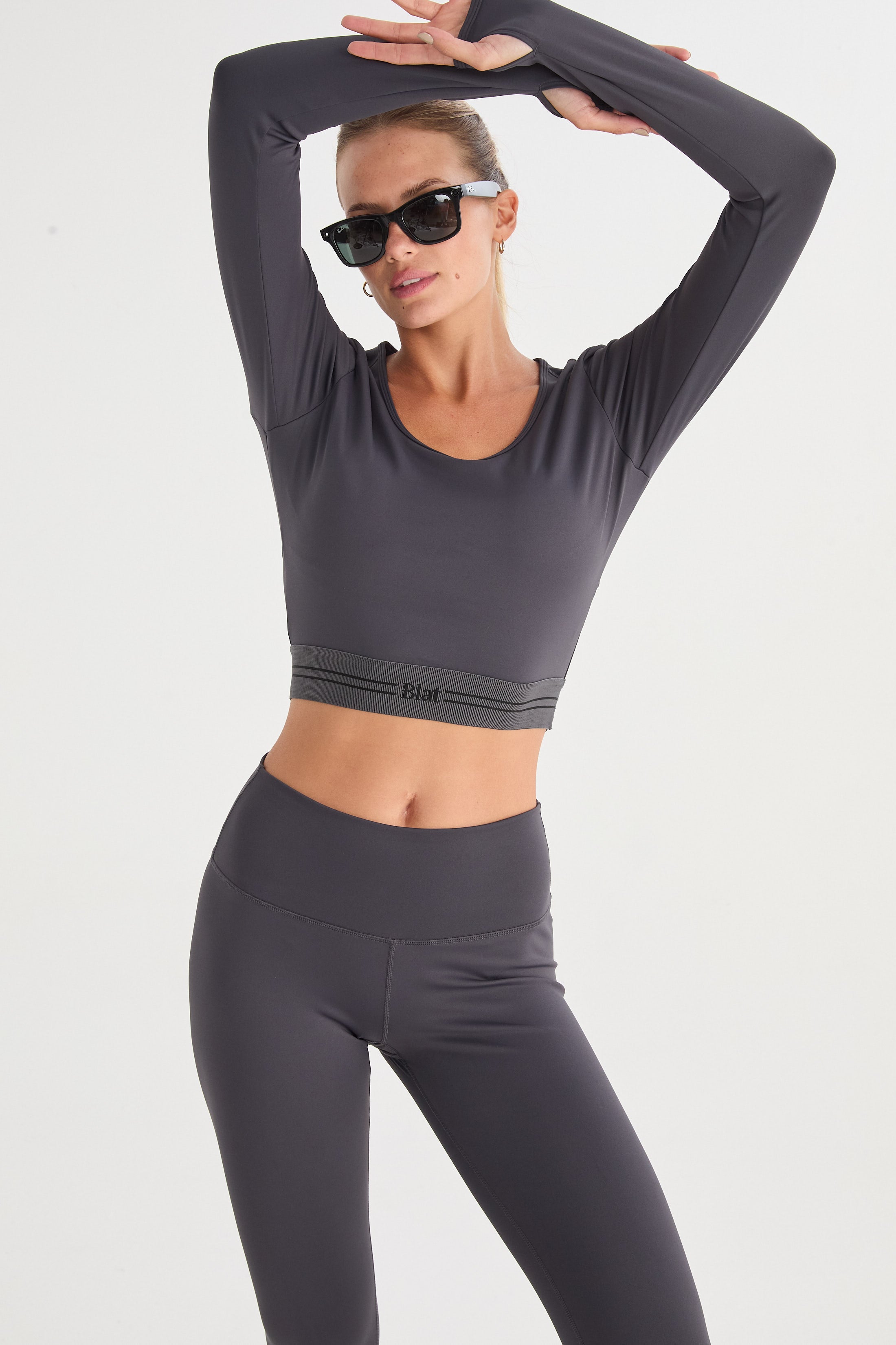 Top Manga Larga Savia - PureSkin® - Gris oscuro