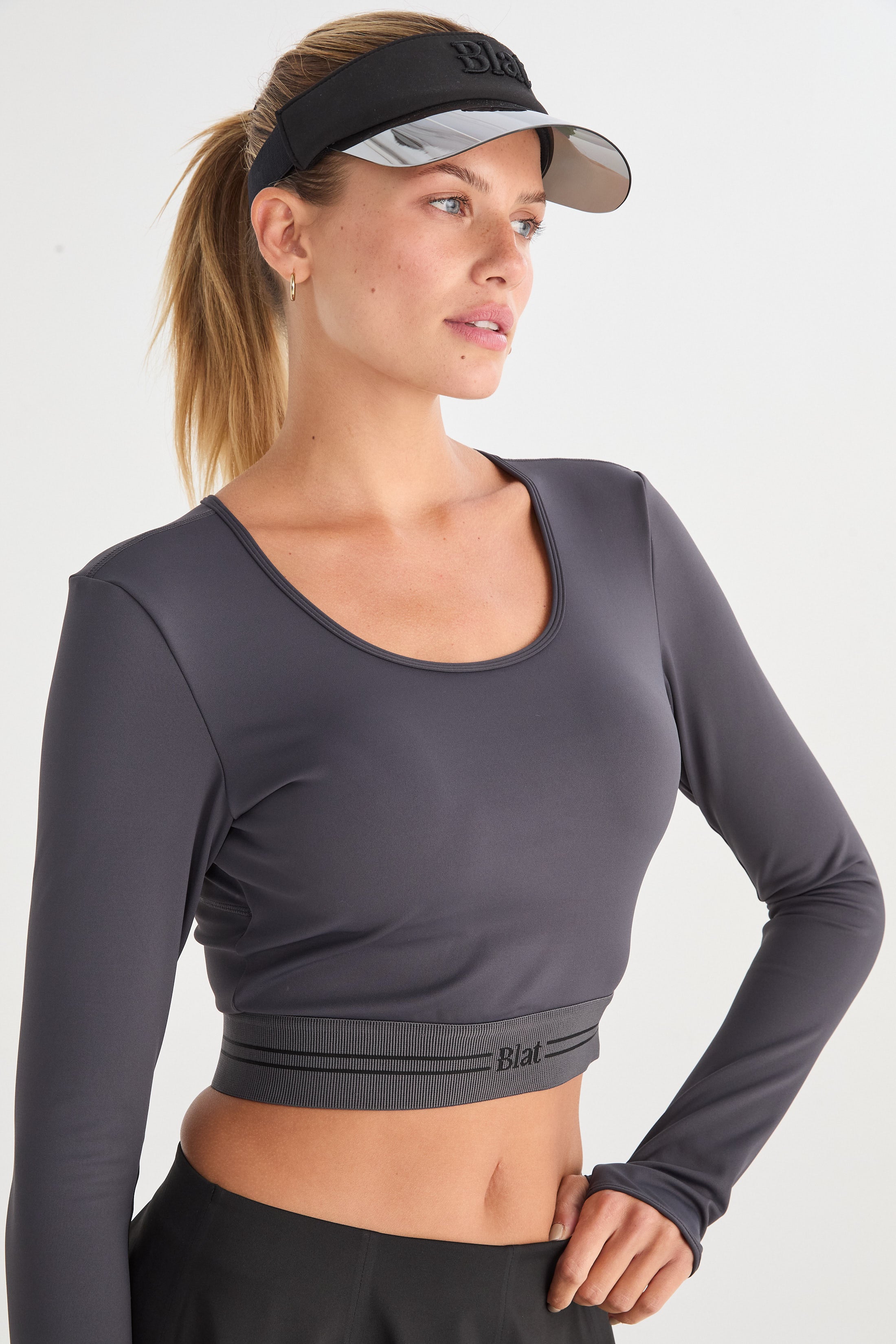Top Manga Larga Savia - PureSkin® - Gris oscuro