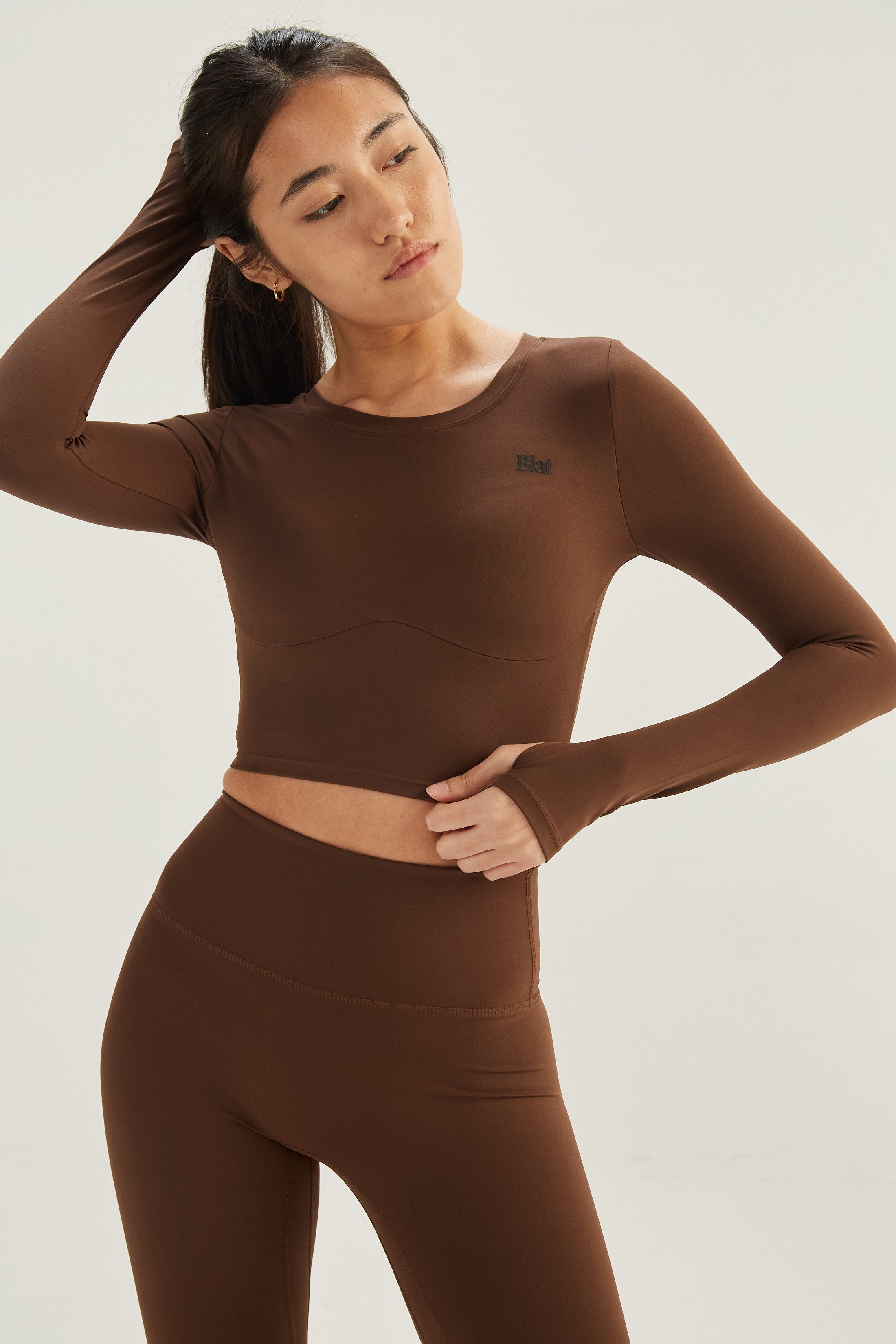 Top Manga Larga Racer - PureSkin® - Chocolate