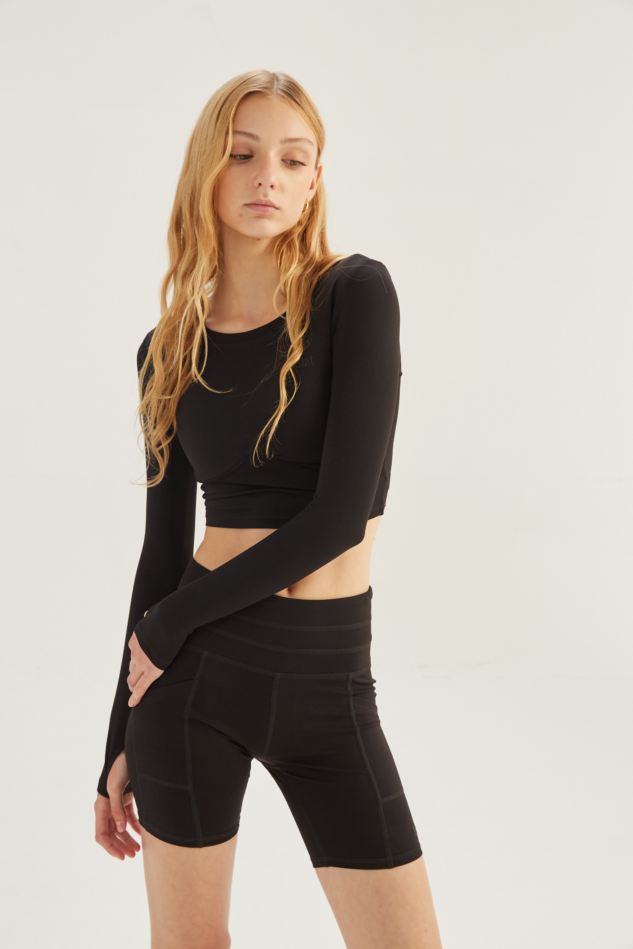 Top Manga Larga Racer - PureSkin® - Negro