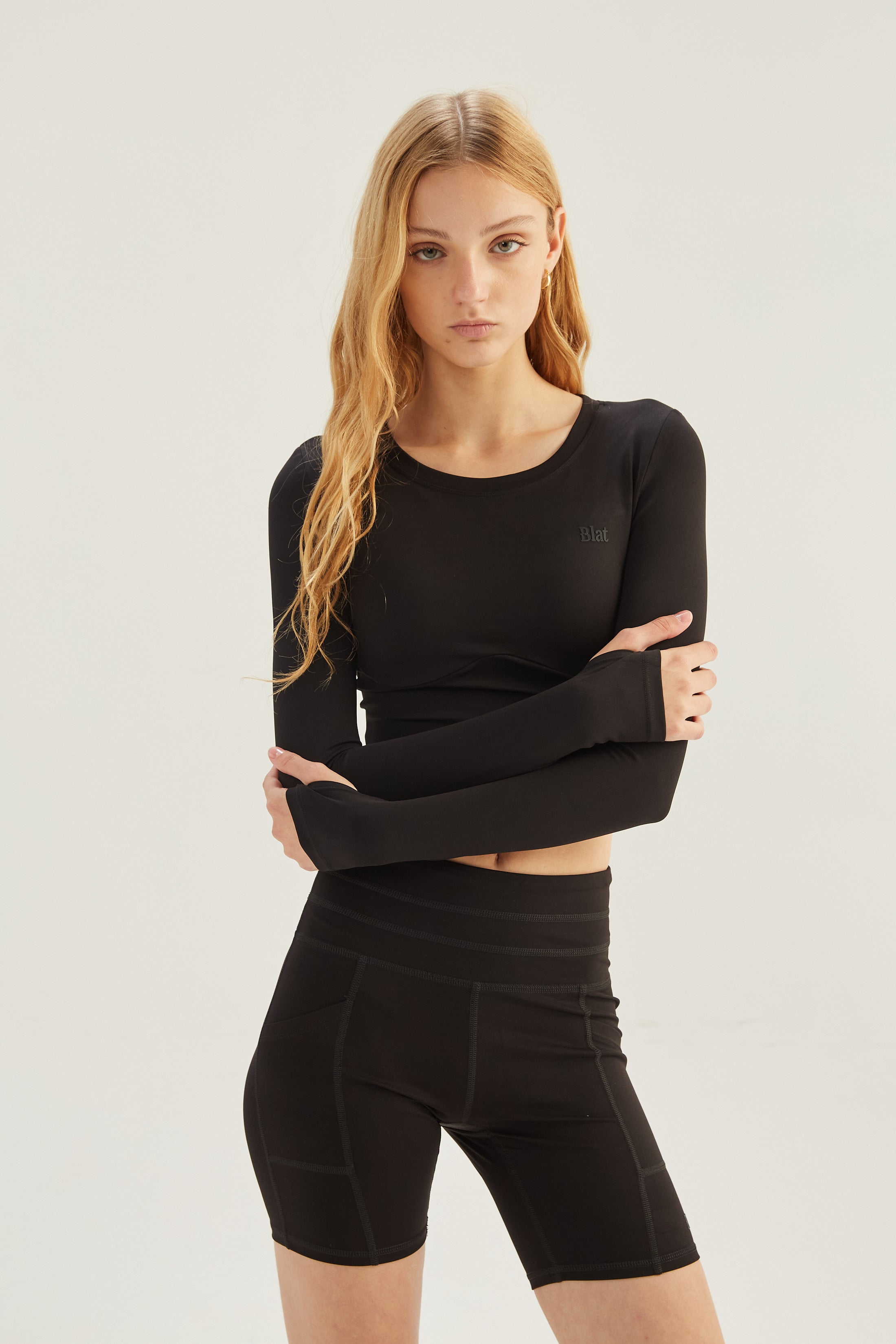 Top Manga Larga Racer - PureSkin® - Negro