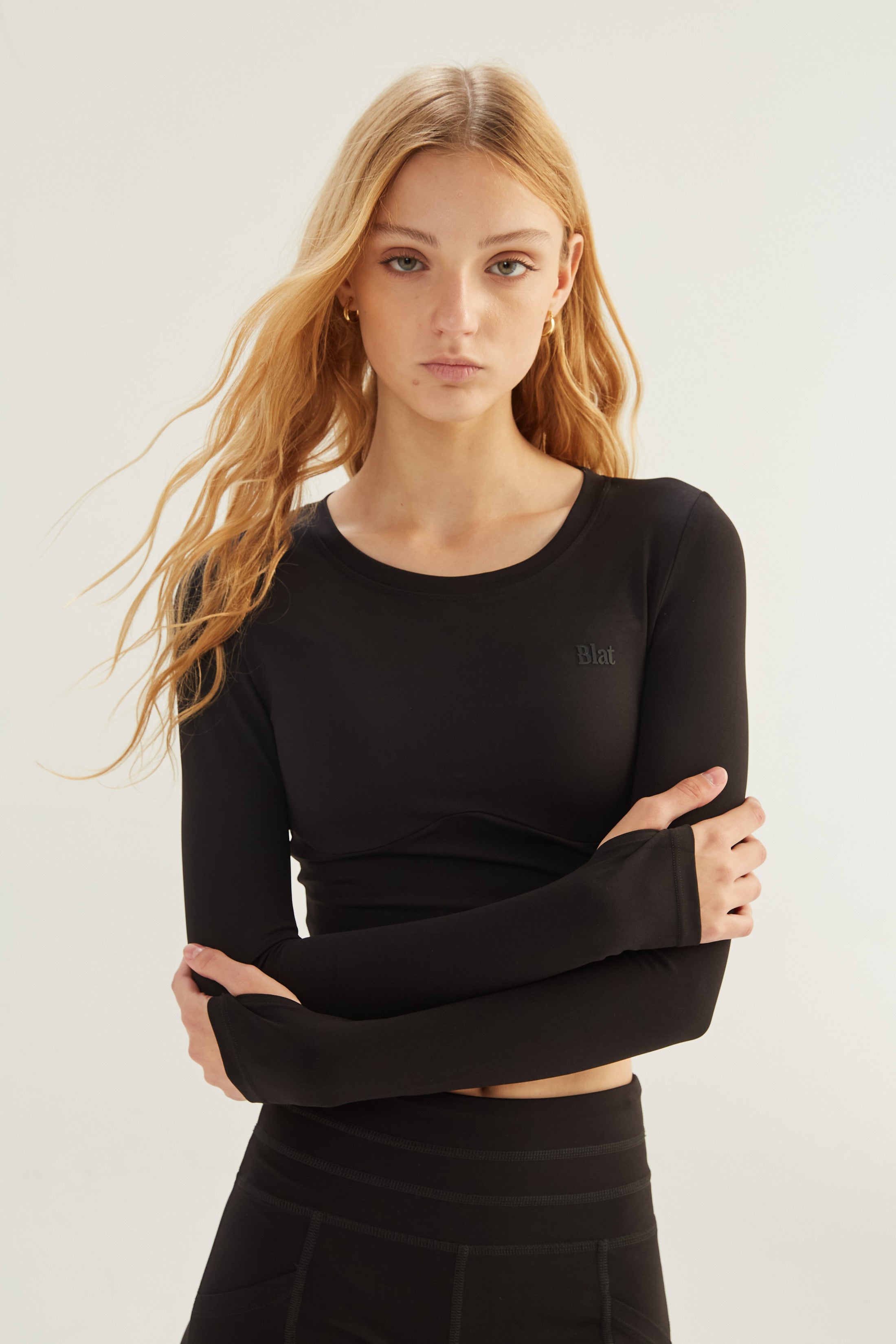 Top Manga Larga Racer - PureSkin® - Negro