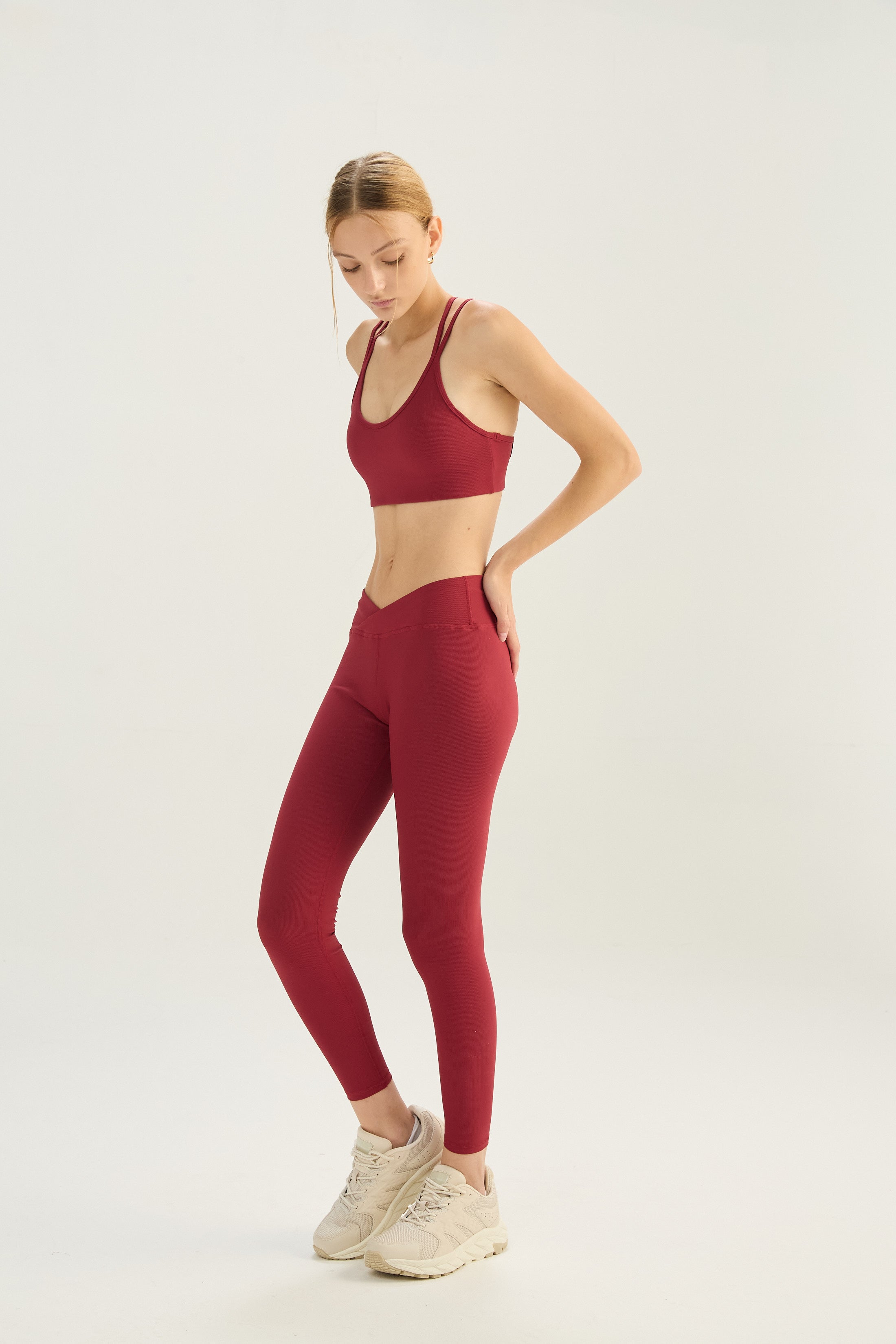 Calza Dynamic - SleekRib® - Rojo Malbec