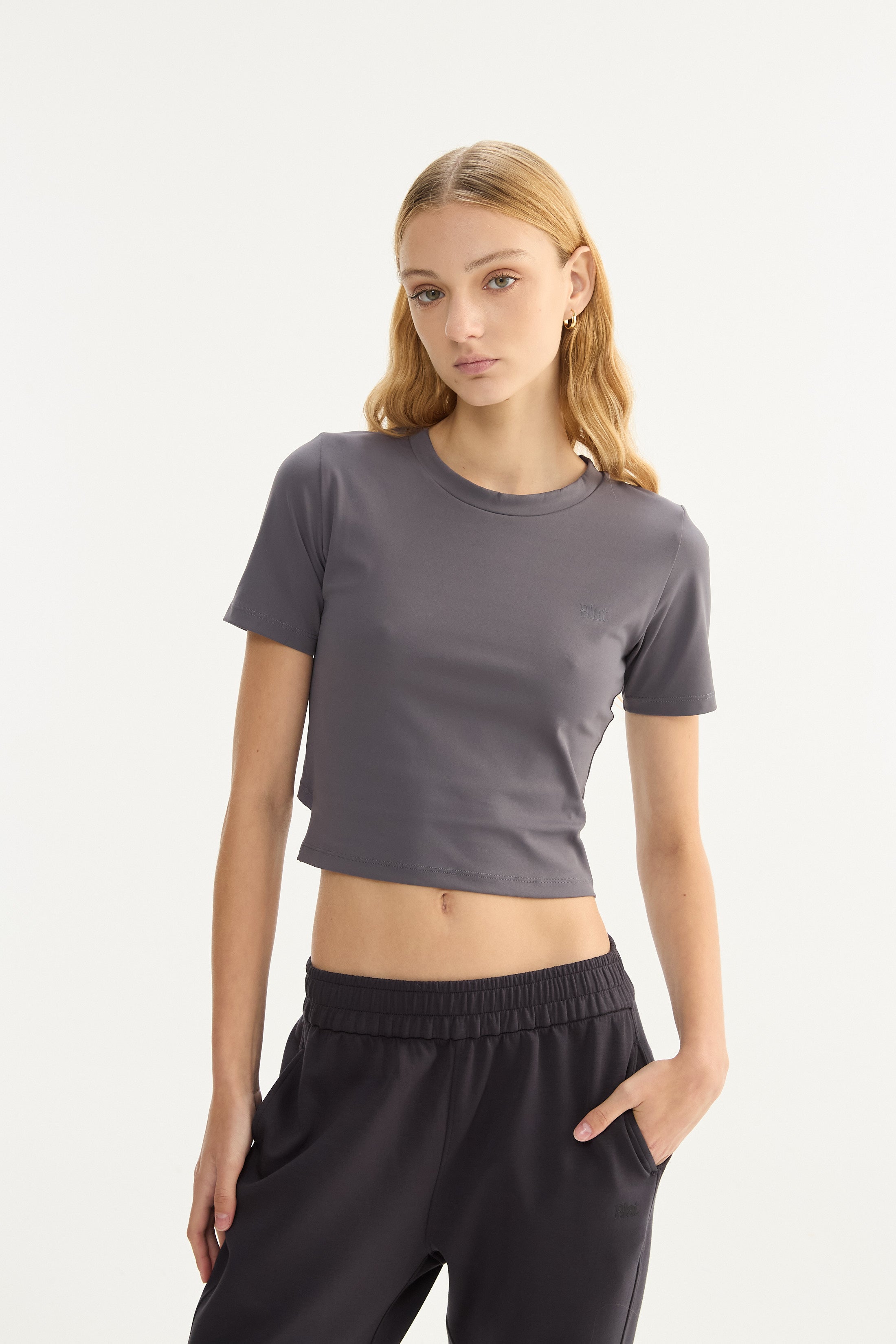 Top Manga Corta Shine - PureSkin® - Acero