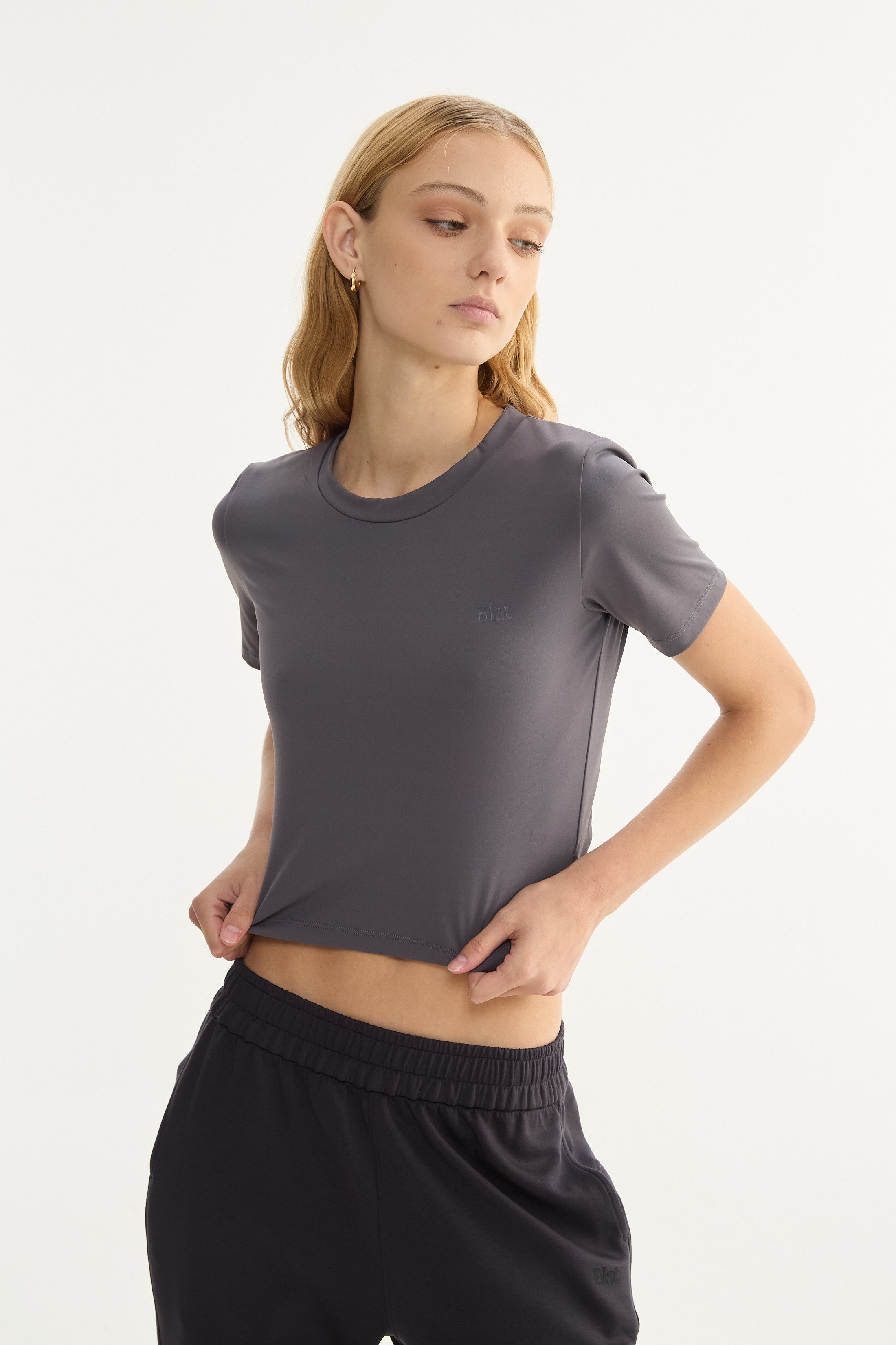 Top Manga Corta Shine - PureSkin® - Acero