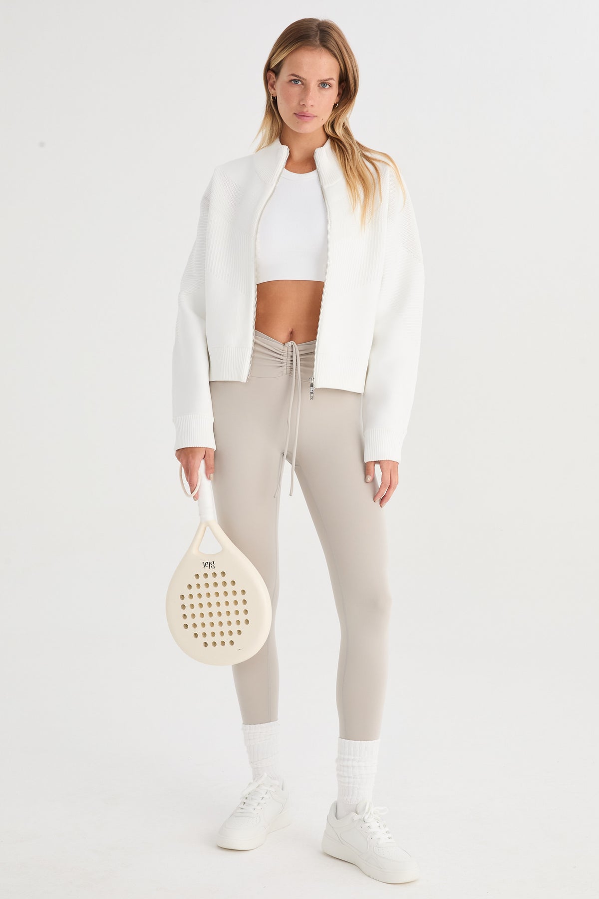 Buzo Con Cierre Lyren - Knitwear® - Blanco