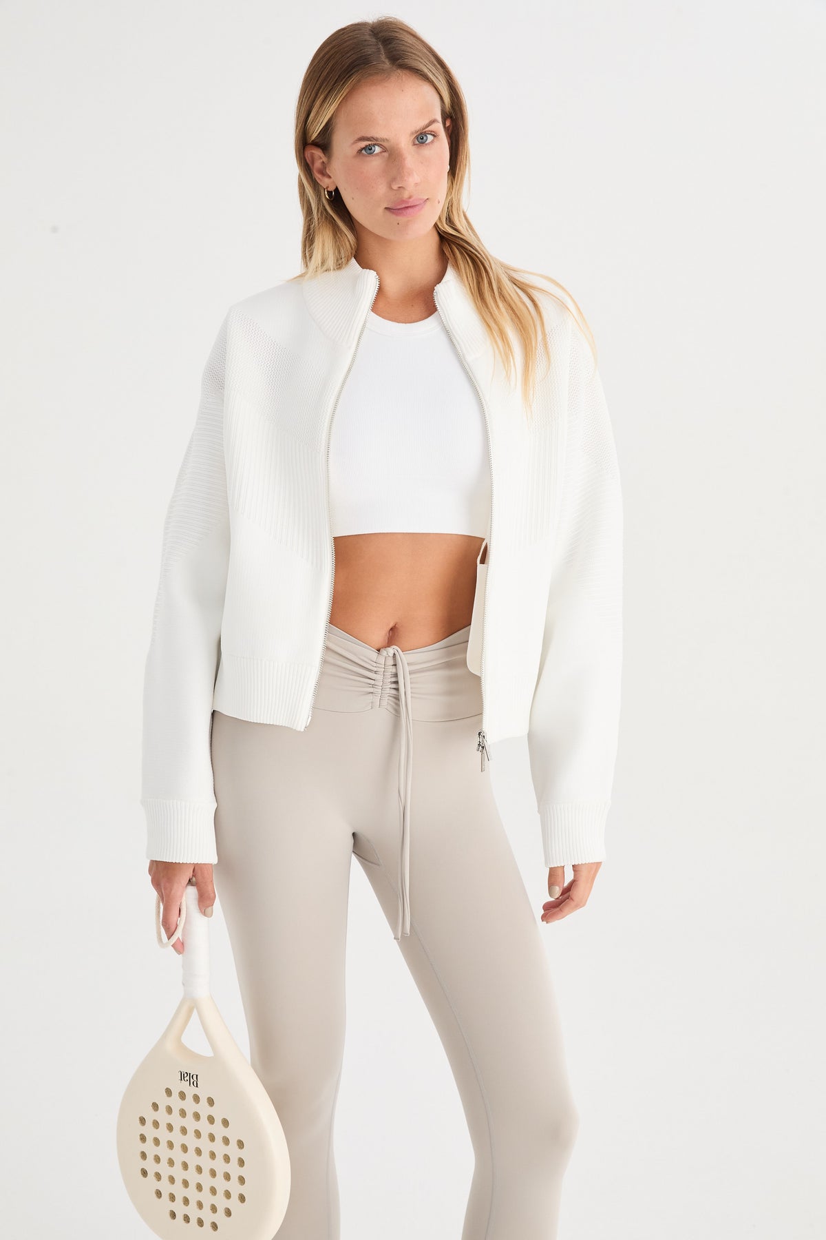 Buzo Con Cierre Lyren - Knitwear® - Blanco