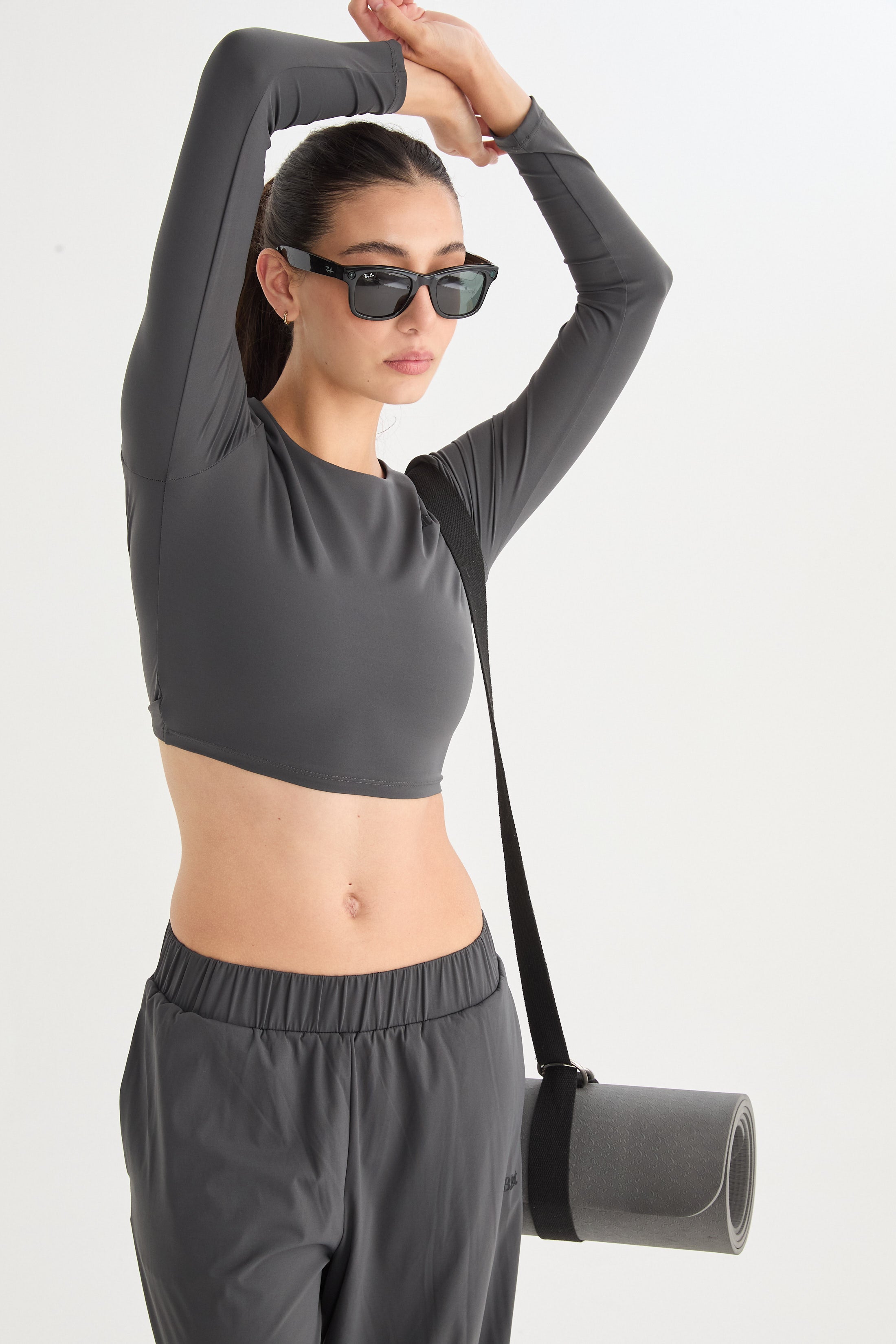 Top Manga Larga Kora - TechKnit® - Gris Oscuro