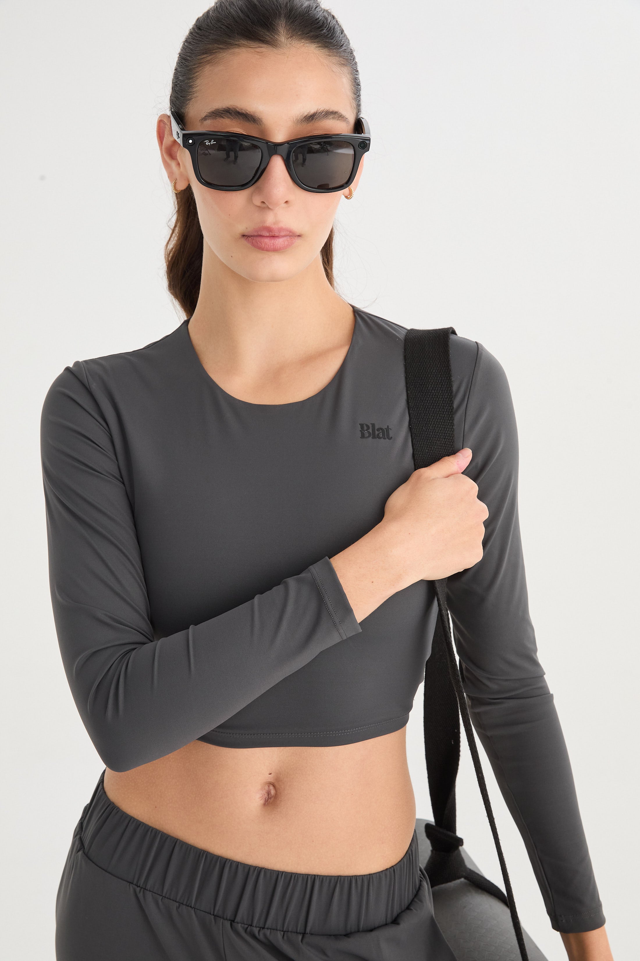 Top Manga Larga Kora - TechKnit® - Gris Oscuro